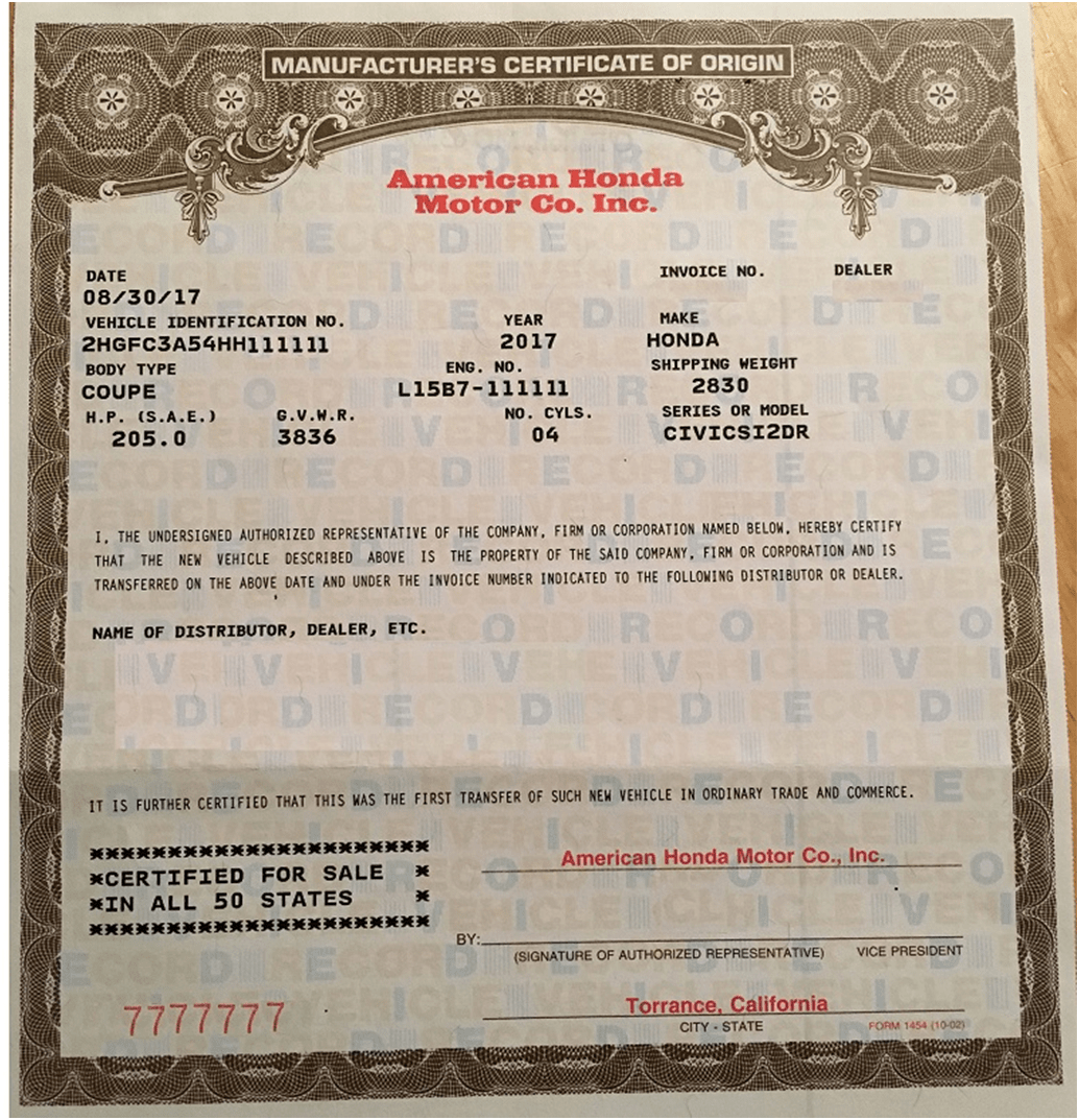 ?Free Printable Certificate of Origin Form Template [PDF,Word]? For Certificate Of Origin For A Vehicle Template