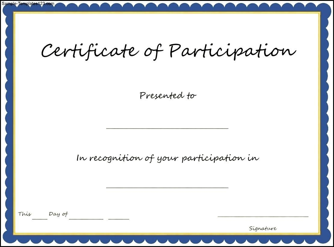 ?Free Printable Certificate Of Participation Templates (COP)? Throughout Certificate Of Participation Template Doc