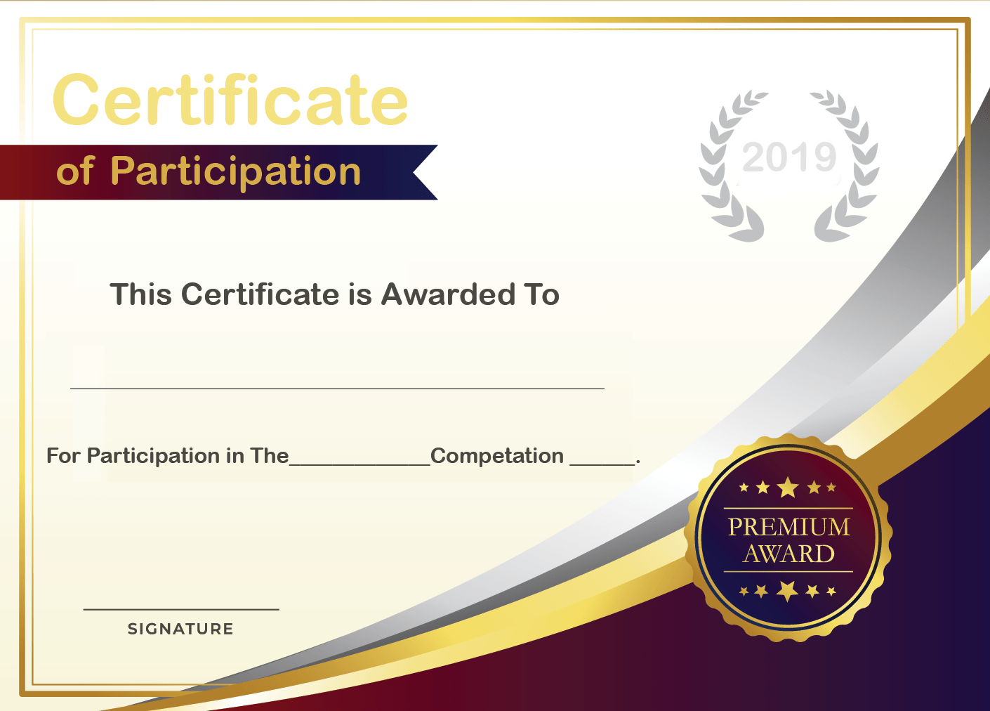 ?Free Printable Certificate of Participation Templates (COP)? With Certificate Of Participation Template Doc