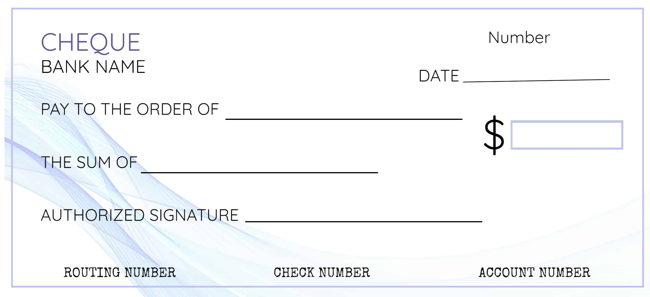 FREE Printable Check Template  Customize Online In Large Blank Cheque Template