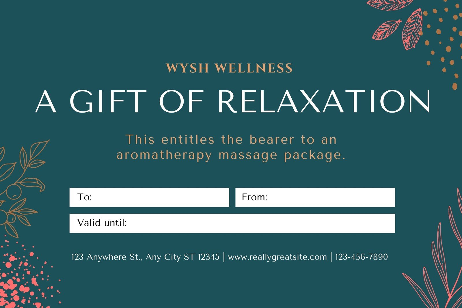 Free, Printable Custom Christmas Gift Certificate Templates  Canva Regarding Massage Gift Certificate Template Free Printable