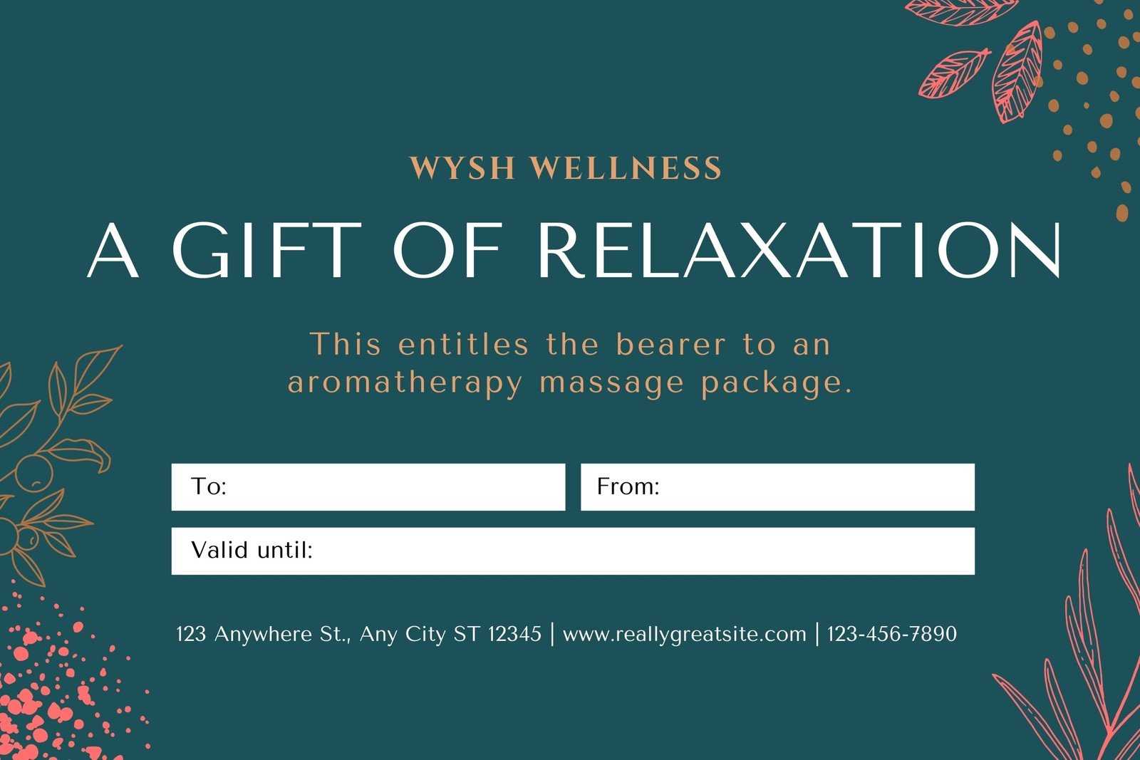 Free, printable custom Christmas gift certificate templates  Canva Regarding Massage Gift Certificate Template Free Printable