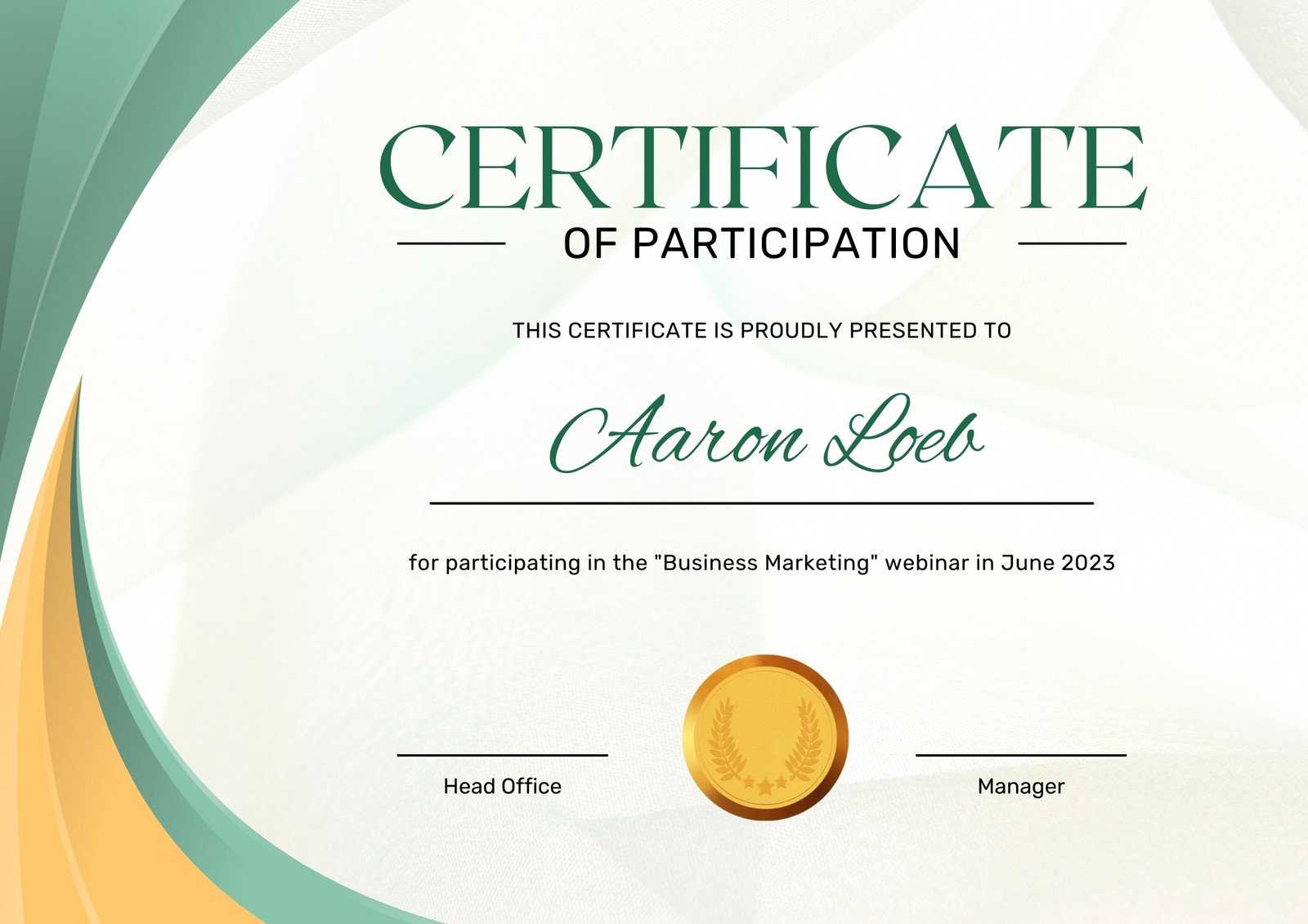 Free, printable custom participation certificate templates  Canva