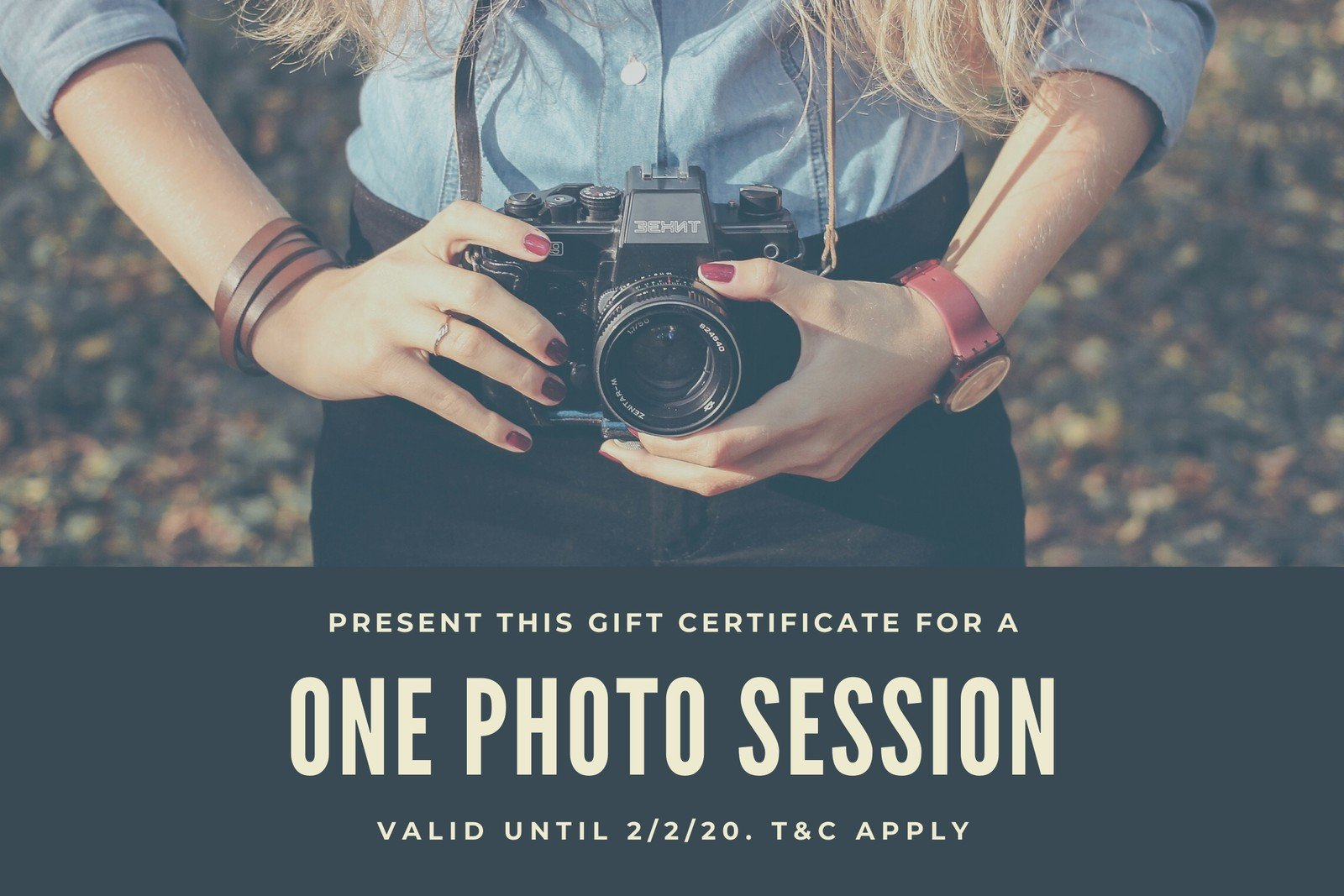 Free Printable, Custom Photography Gift Certificate Templates  Canva For Free Photography Gift Certificate Template