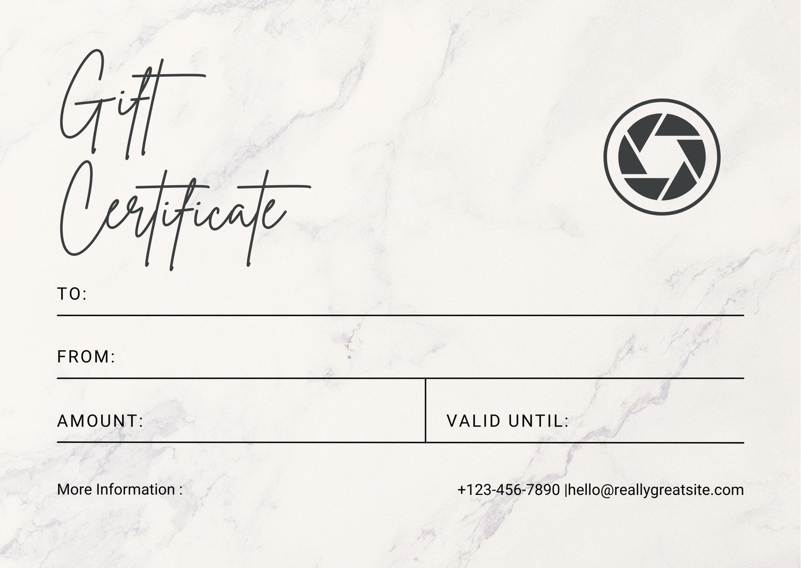 Free printable, custom photography gift certificate templates  Canva