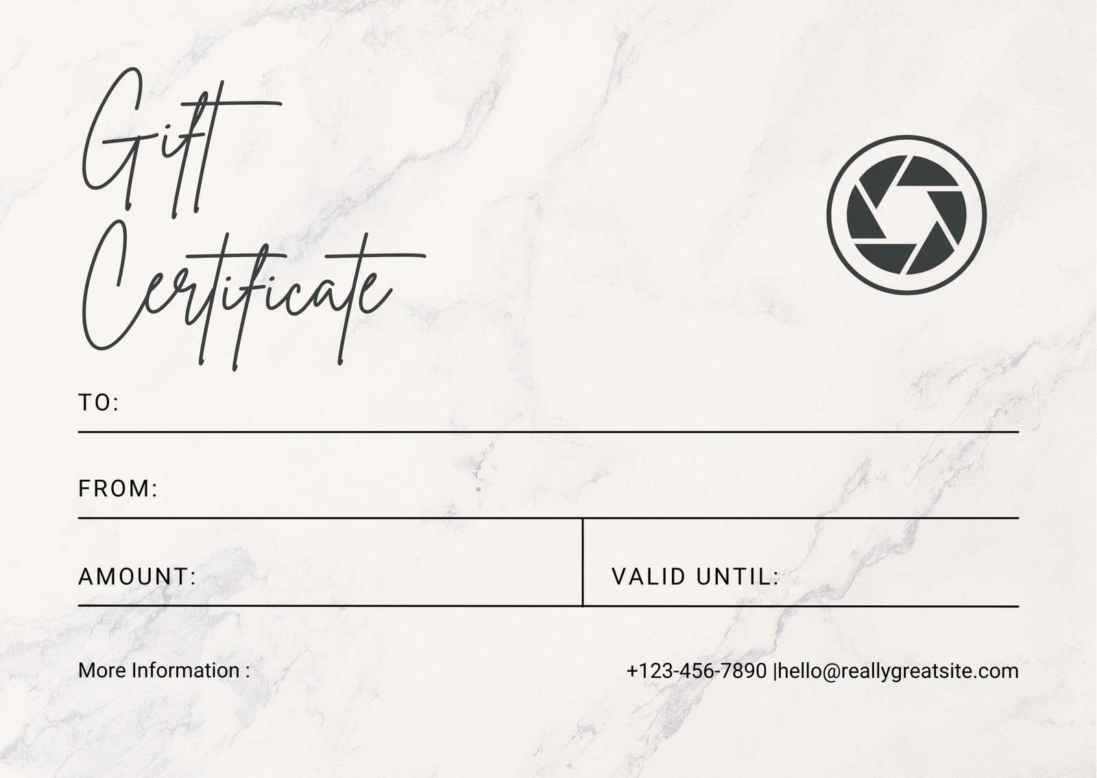 Free printable, custom photography gift certificate templates  Canva