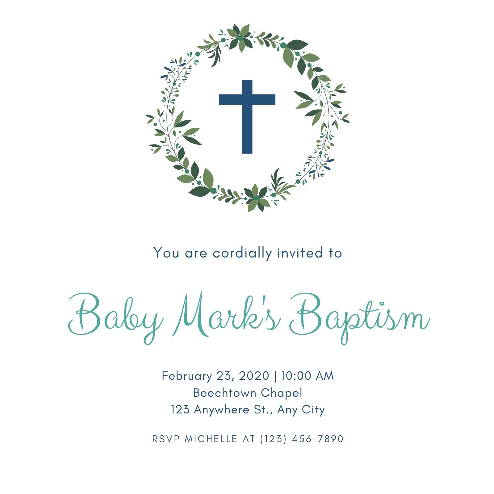 Free printable, customizable baptism invitation templates  Canva Inside Blank Christening Invitation Templates