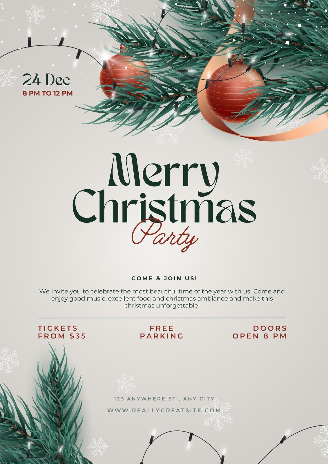 Free, printable, customizable Christmas flyer templates  Canva Within Christmas Brochure Templates Free