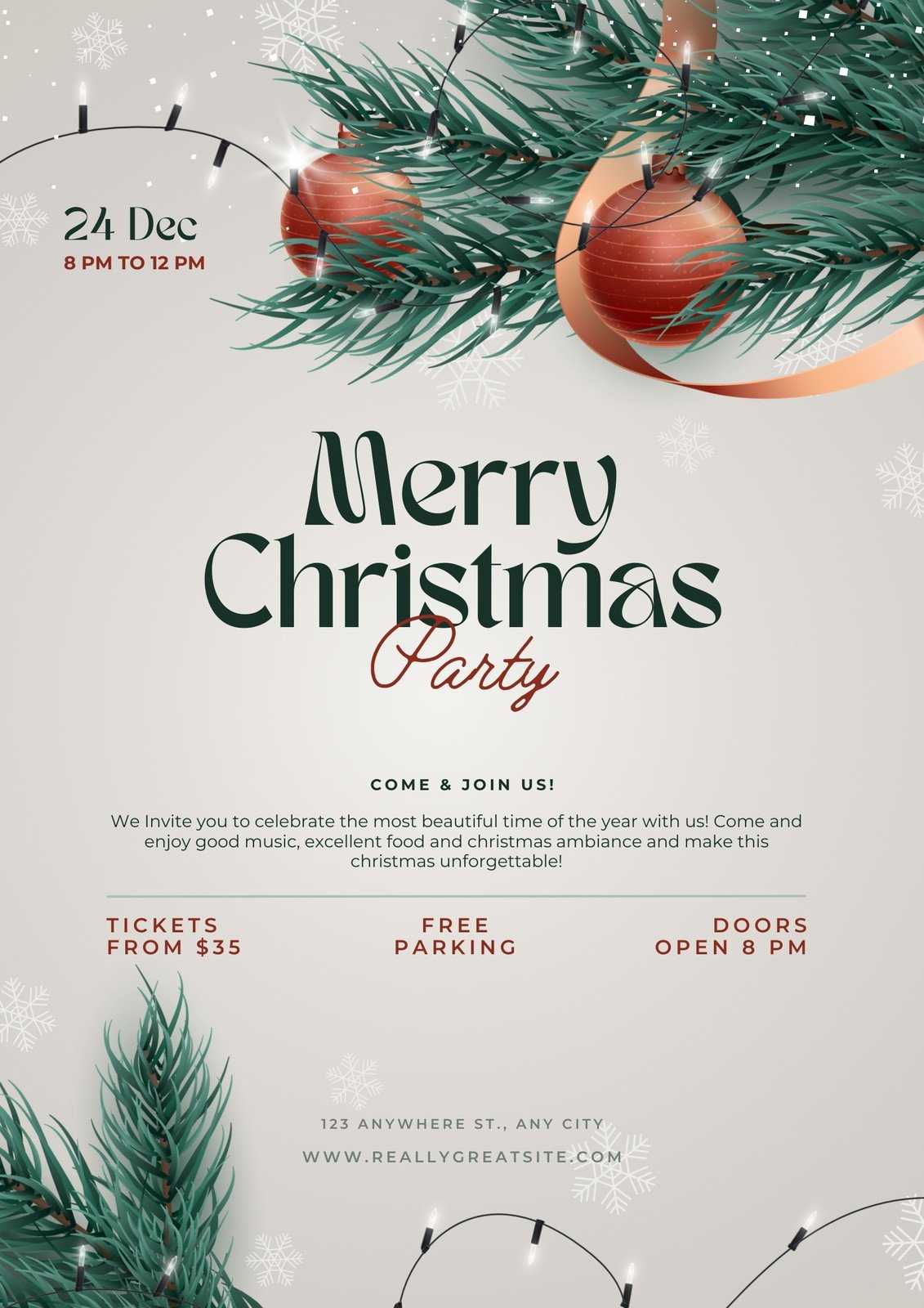 Free, Printable, Customizable Christmas Flyer Templates  Canva Within Christmas Brochure Templates Free