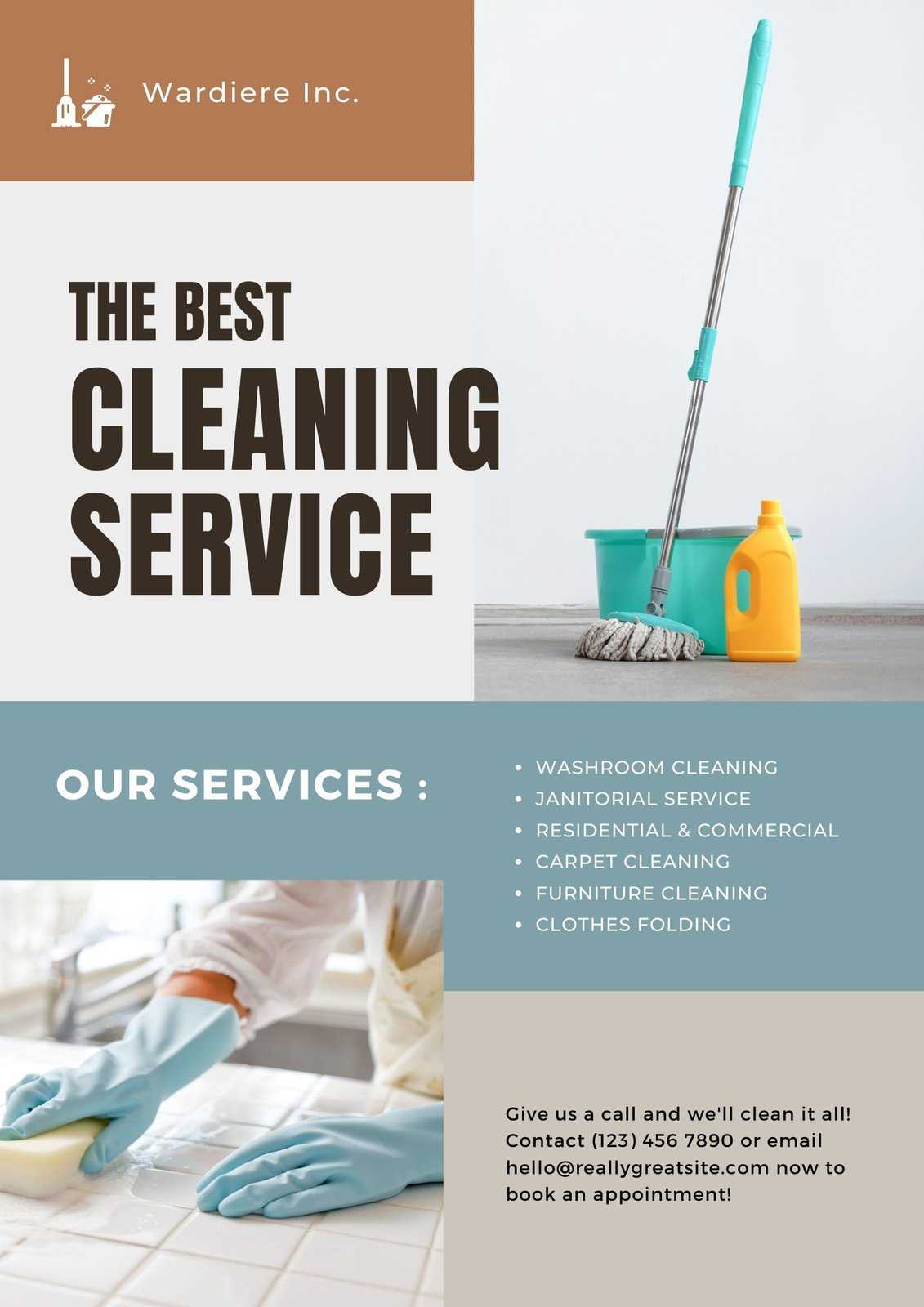 Free printable, customizable cleaning flyer templates  Canva