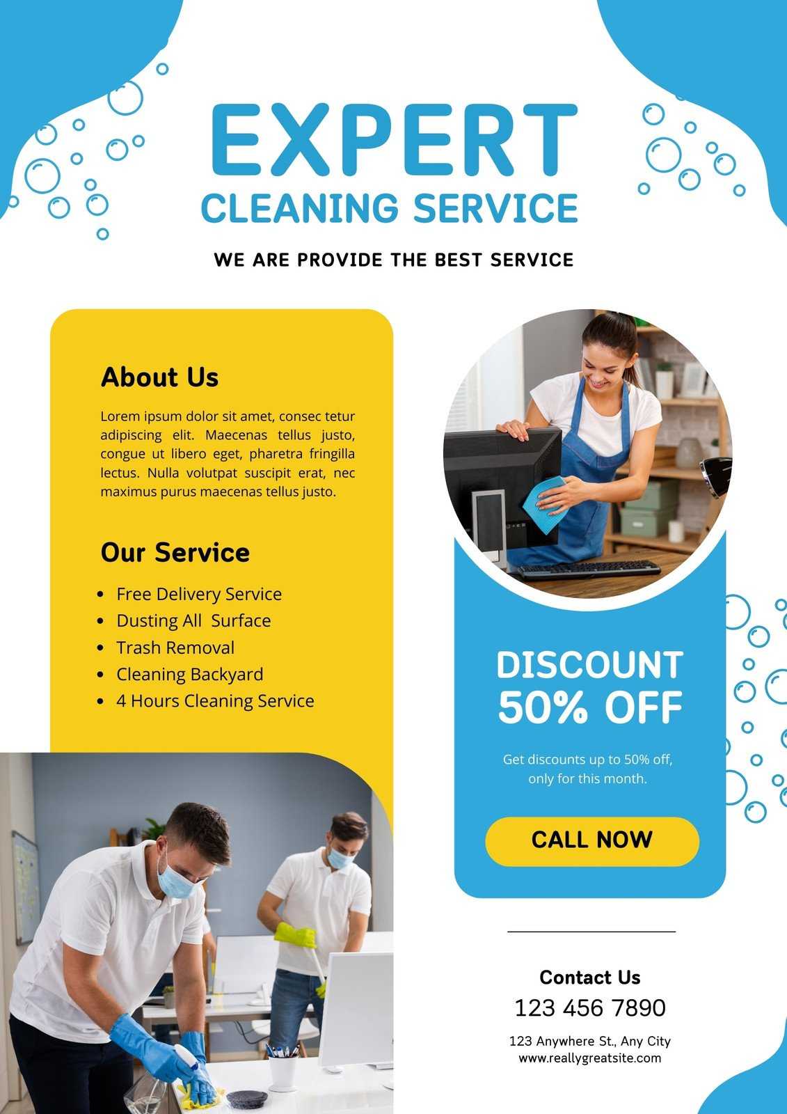 Free Printable, Customizable Cleaning Flyer Templates  Canva Within Cleaning Brochure Templates Free