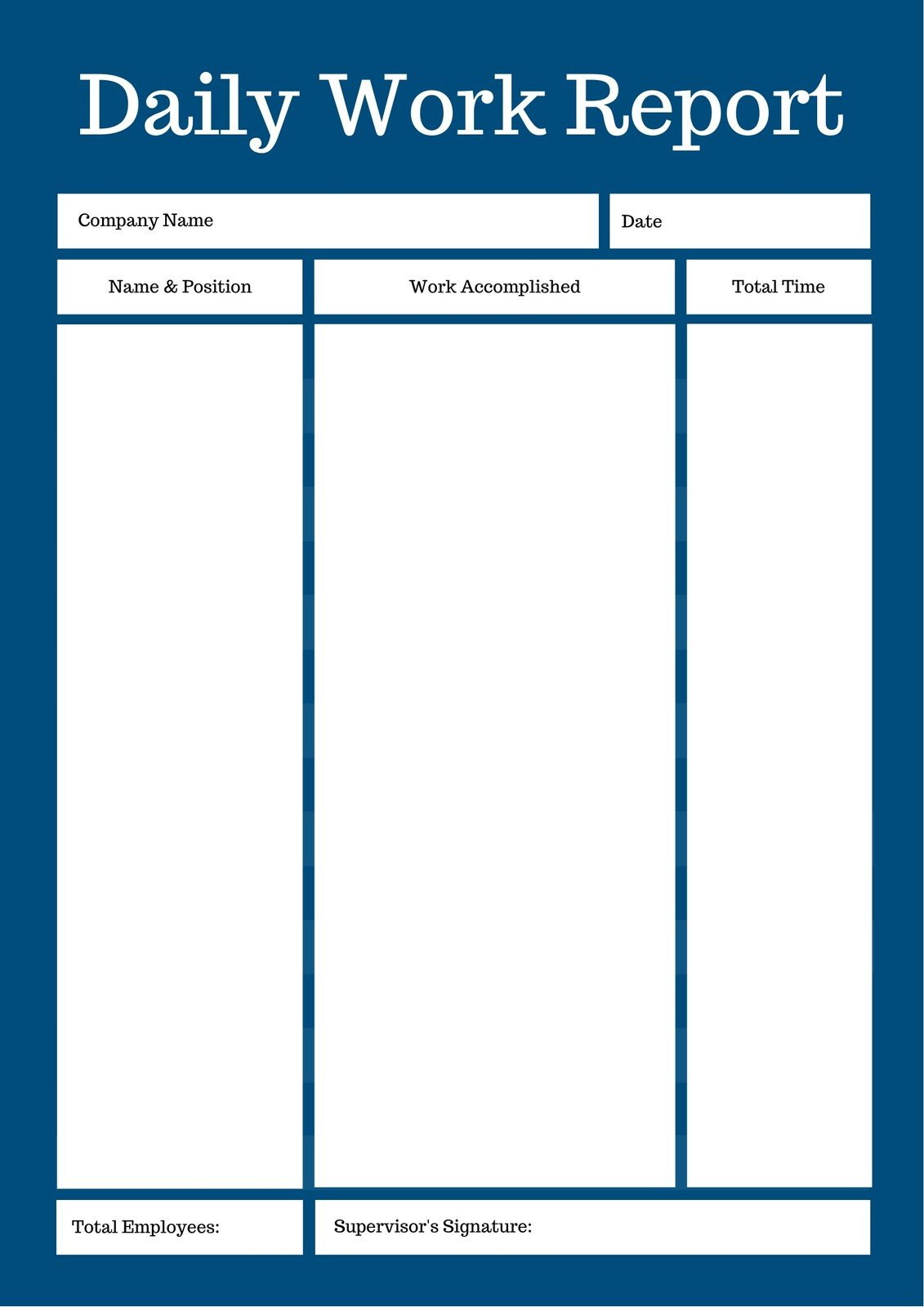Free Printable, Customizable Daily Report Templates  Canva Intended For Daily Report Sheet Template