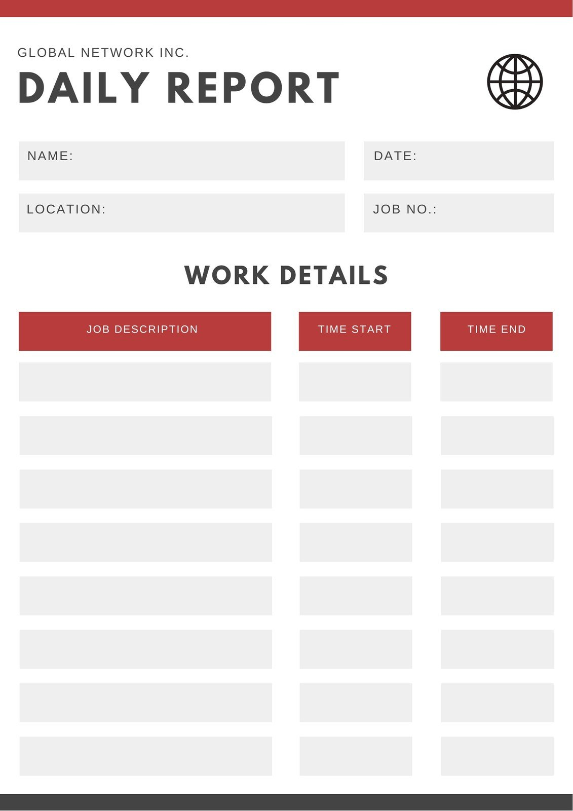 Free printable, customizable daily report templates  Canva Pertaining To Daily Report Sheet Template