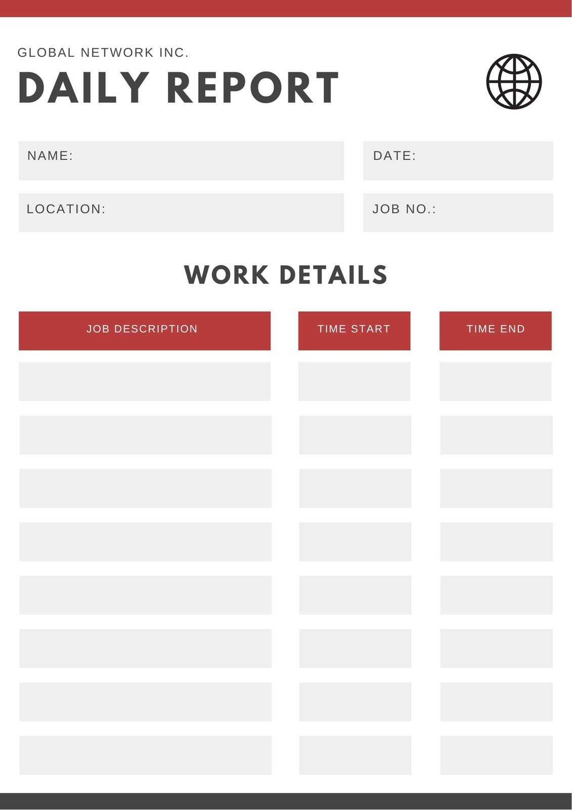 Free printable, customizable daily report templates  Canva Pertaining To Daily Report Sheet Template