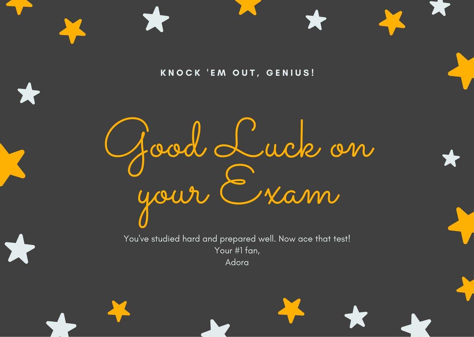 Free printable, customizable good luck card templates  Canva