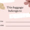 Free Printable, Customizable Luggage Tag Templates  Canva Within Blank Luggage Tag Template