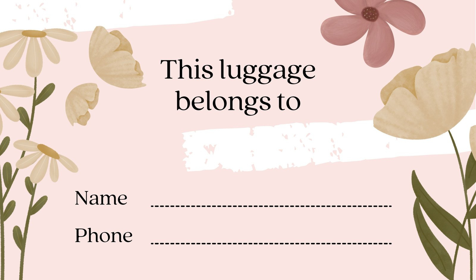Free printable, customizable luggage tag templates  Canva Within Blank Luggage Tag Template