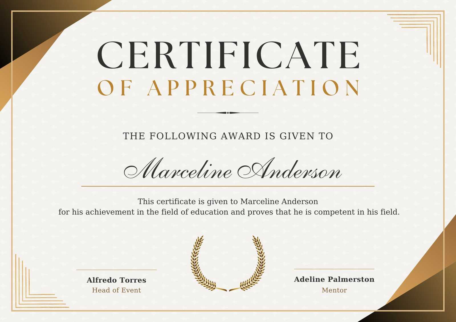 Free, printable, customizable recognition certificate templates  In Formal Certificate Of Appreciation Template