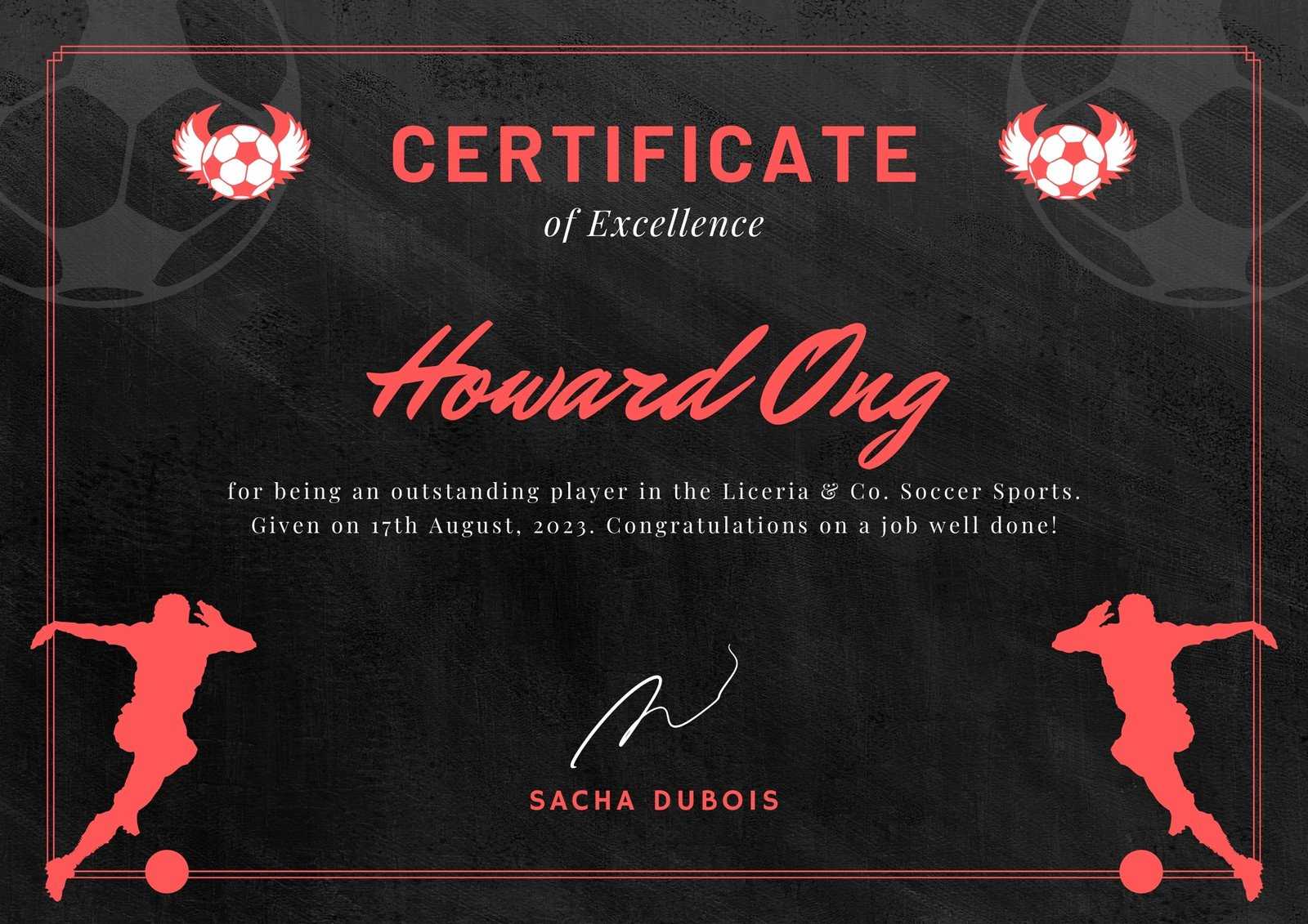 Free printable, customizable sport certificate templates  Canva Regarding Player Of The Day Certificate Template