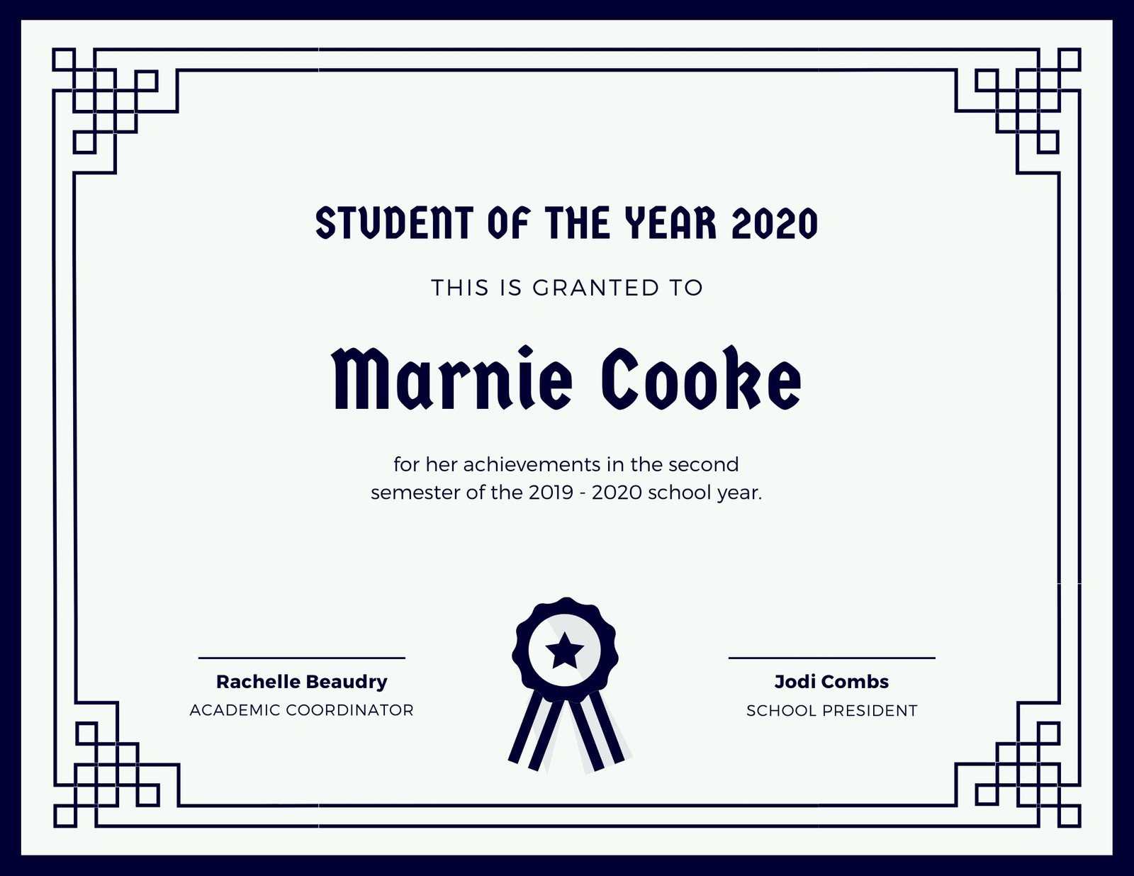 Free Printable, Customizable Student Certificate Templates  Canva Inside Student Of The Year Award Certificate Templates