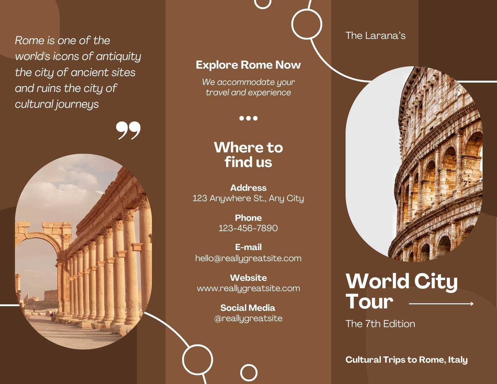 Free, Printable, Customizable Travel Brochure Templates  Canva Inside Travel Brochure Template For Students