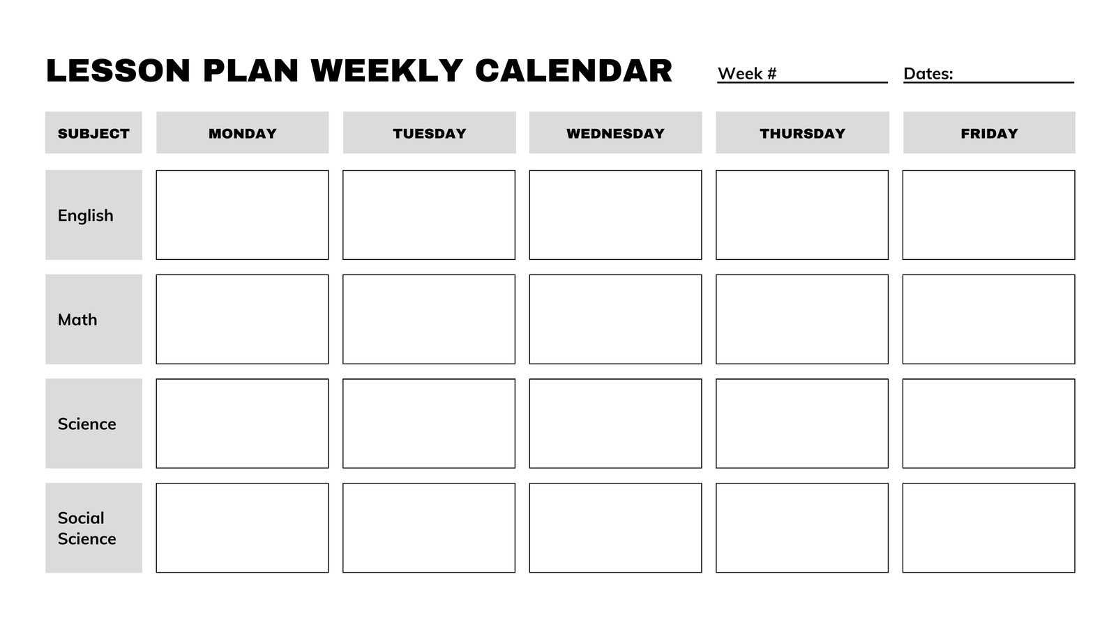 Free, Printable, Customizable Weekly Calendar Templates  Canva Inside Blank Scheme Of Work Template