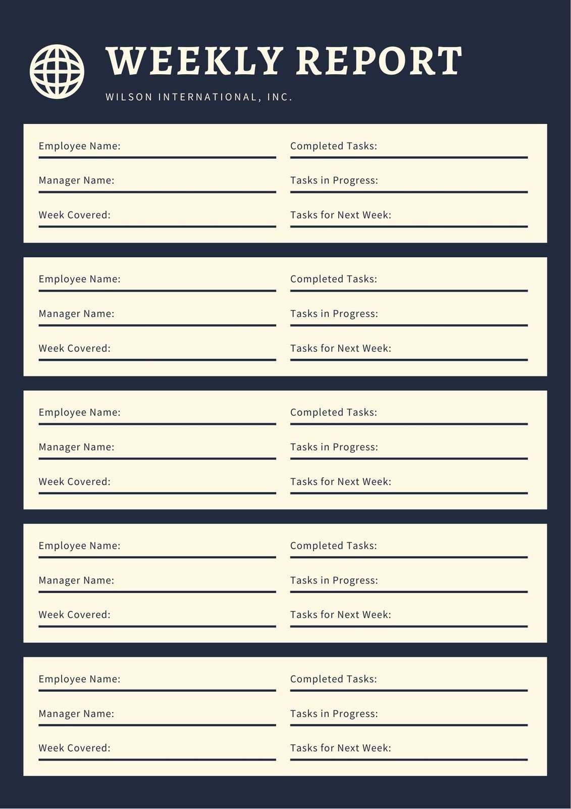 Free printable, customizable weekly report templates  Canva In Manager Weekly Report Template