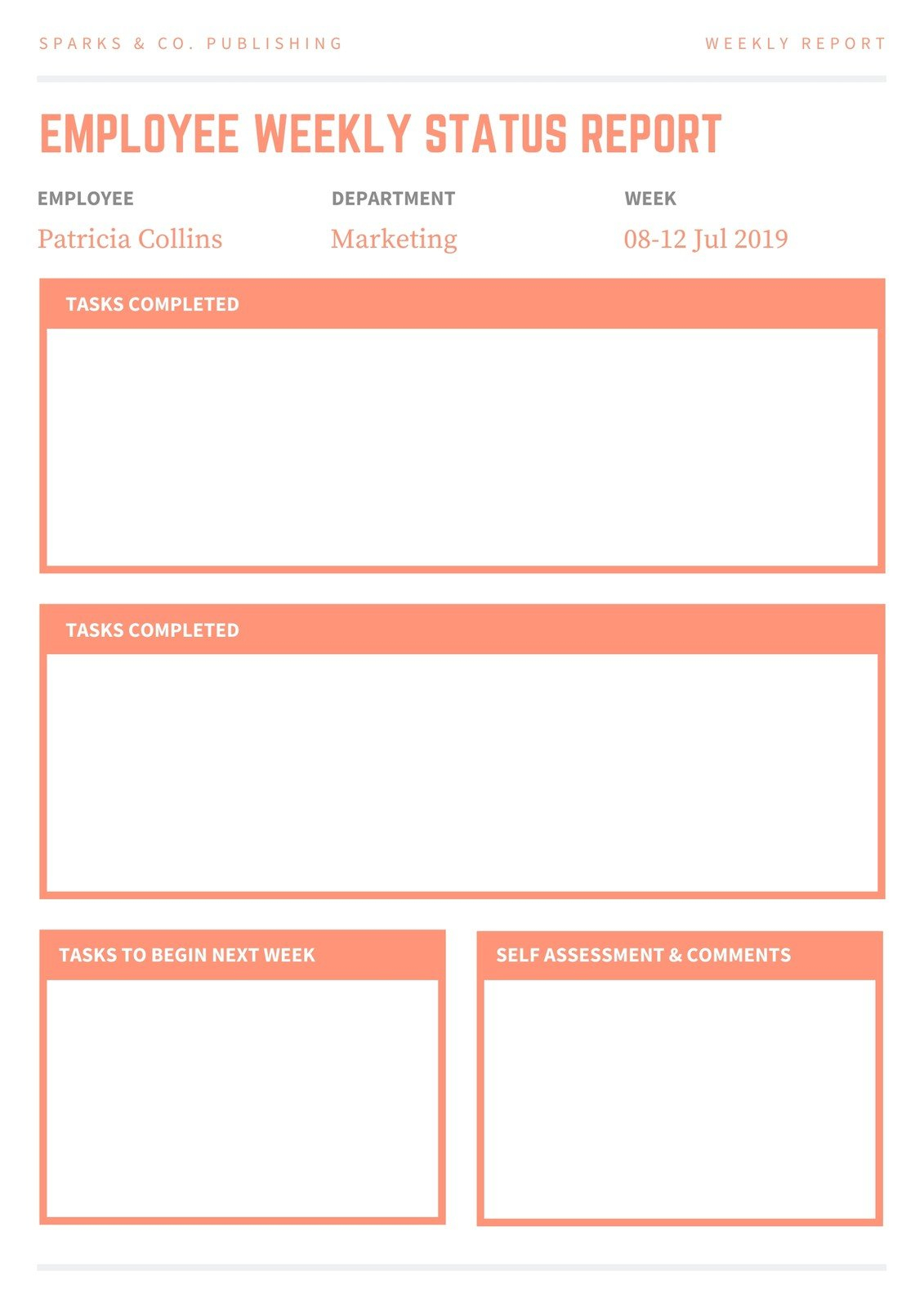 Free printable, customizable weekly report templates  Canva Within Weekly Activity Report Template