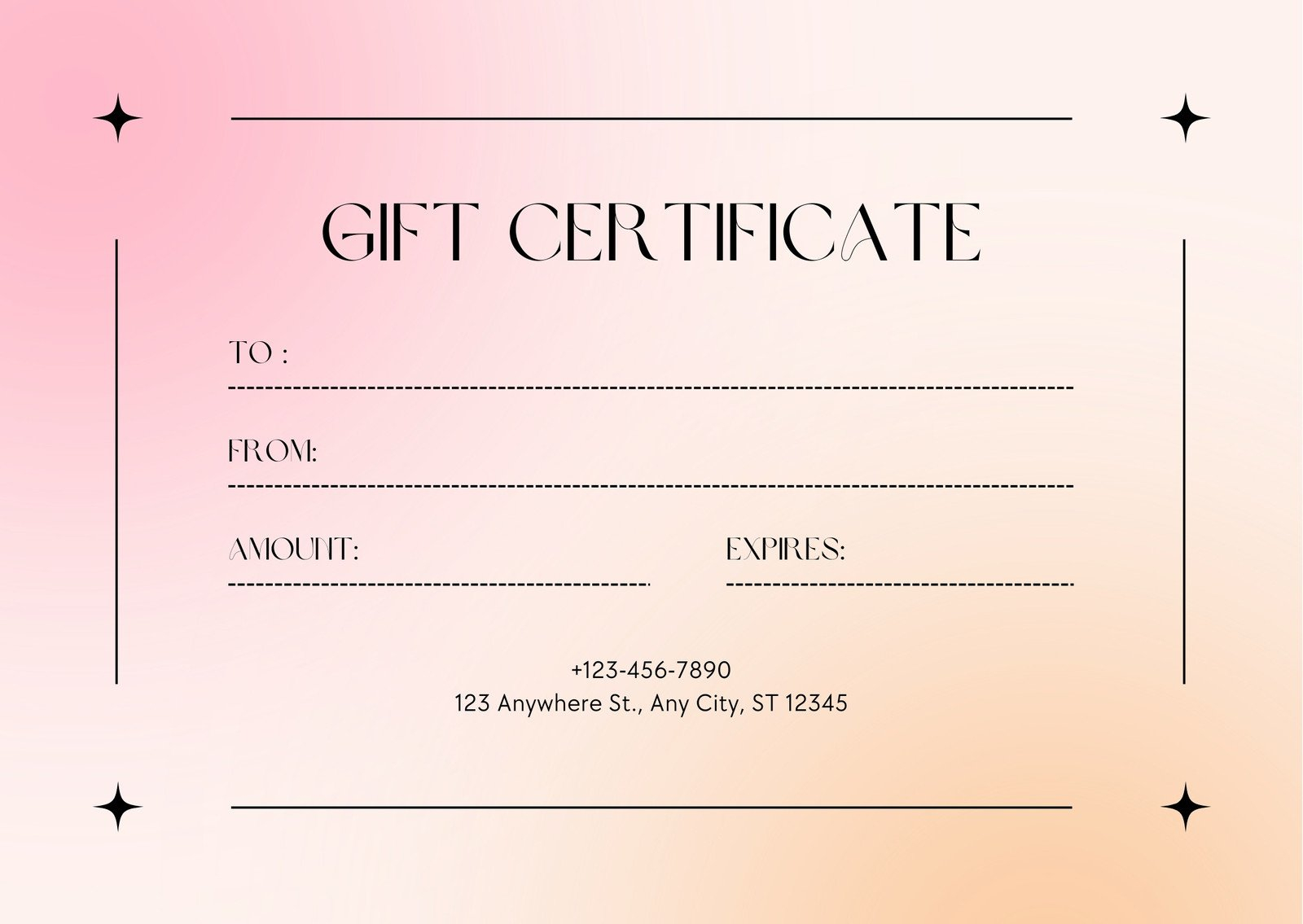 Free, Printable Gift Certificate Templates To Customize  Canva Within Pink Gift Certificate Template