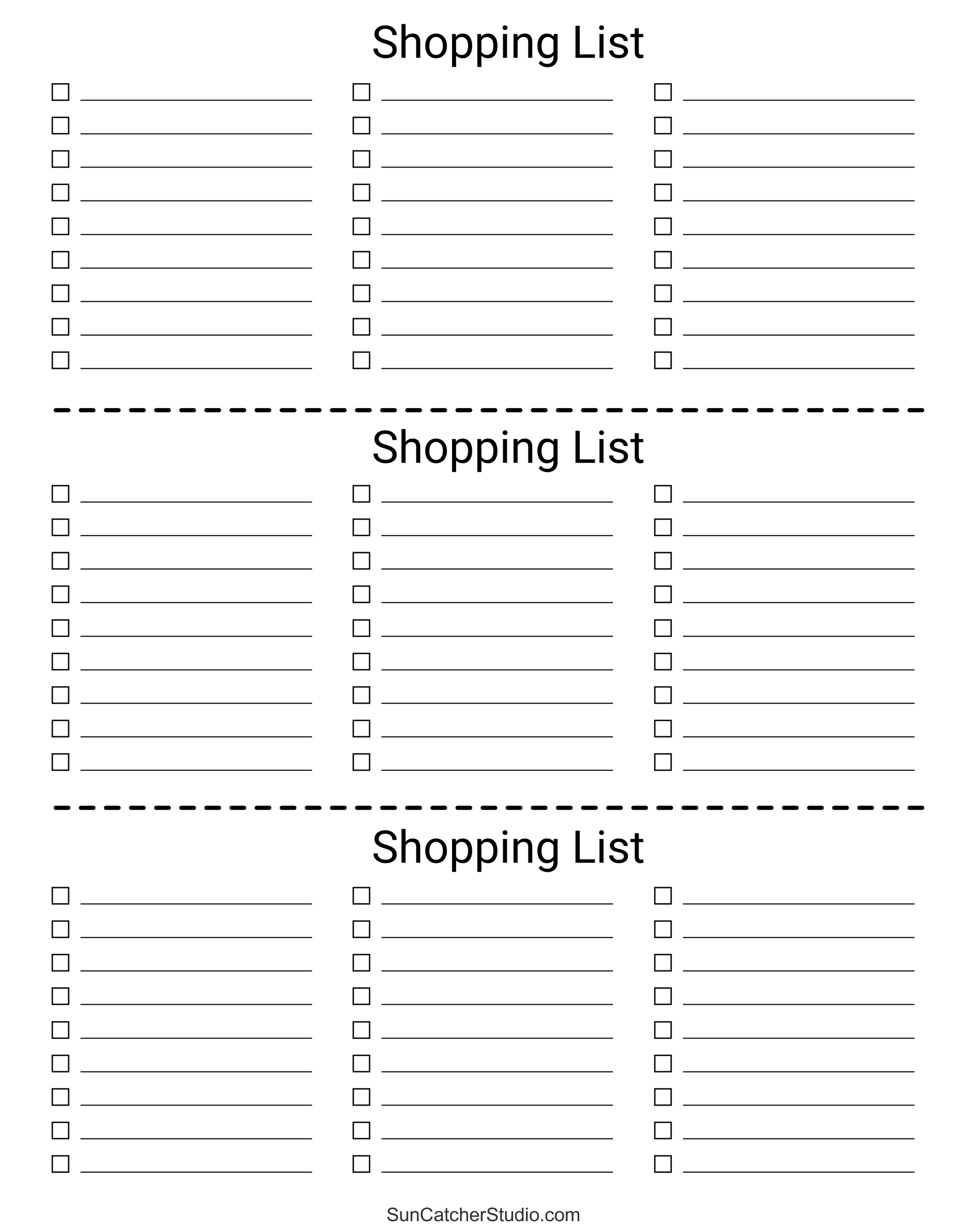 Free Printable Grocery List Templates (PDF): Shopping Lists – DIY  Inside Blank Grocery Shopping List Template