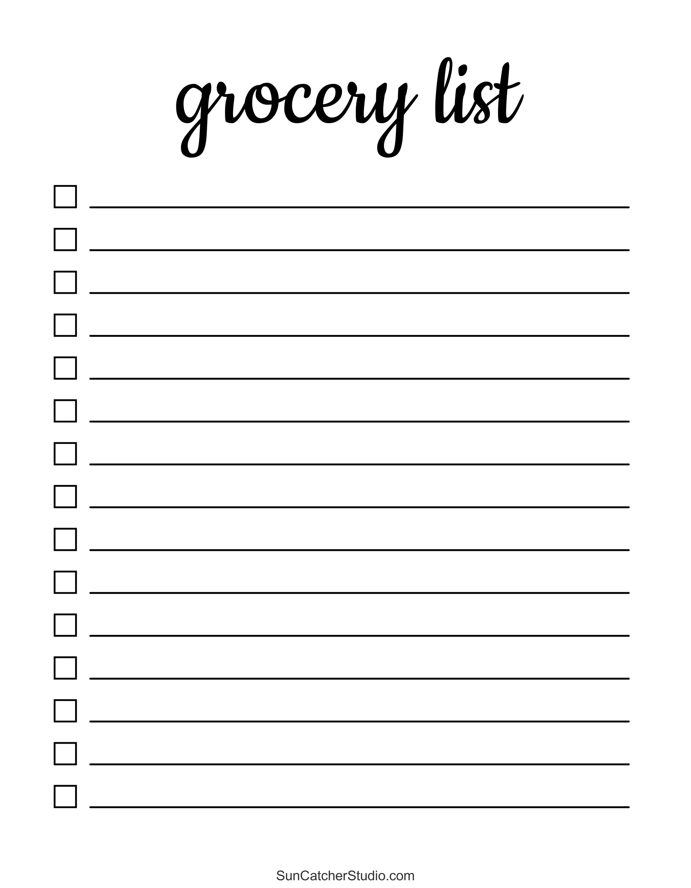 Free Printable Grocery List Templates (PDF): Shopping Lists – DIY  Regarding Blank Grocery Shopping List Template