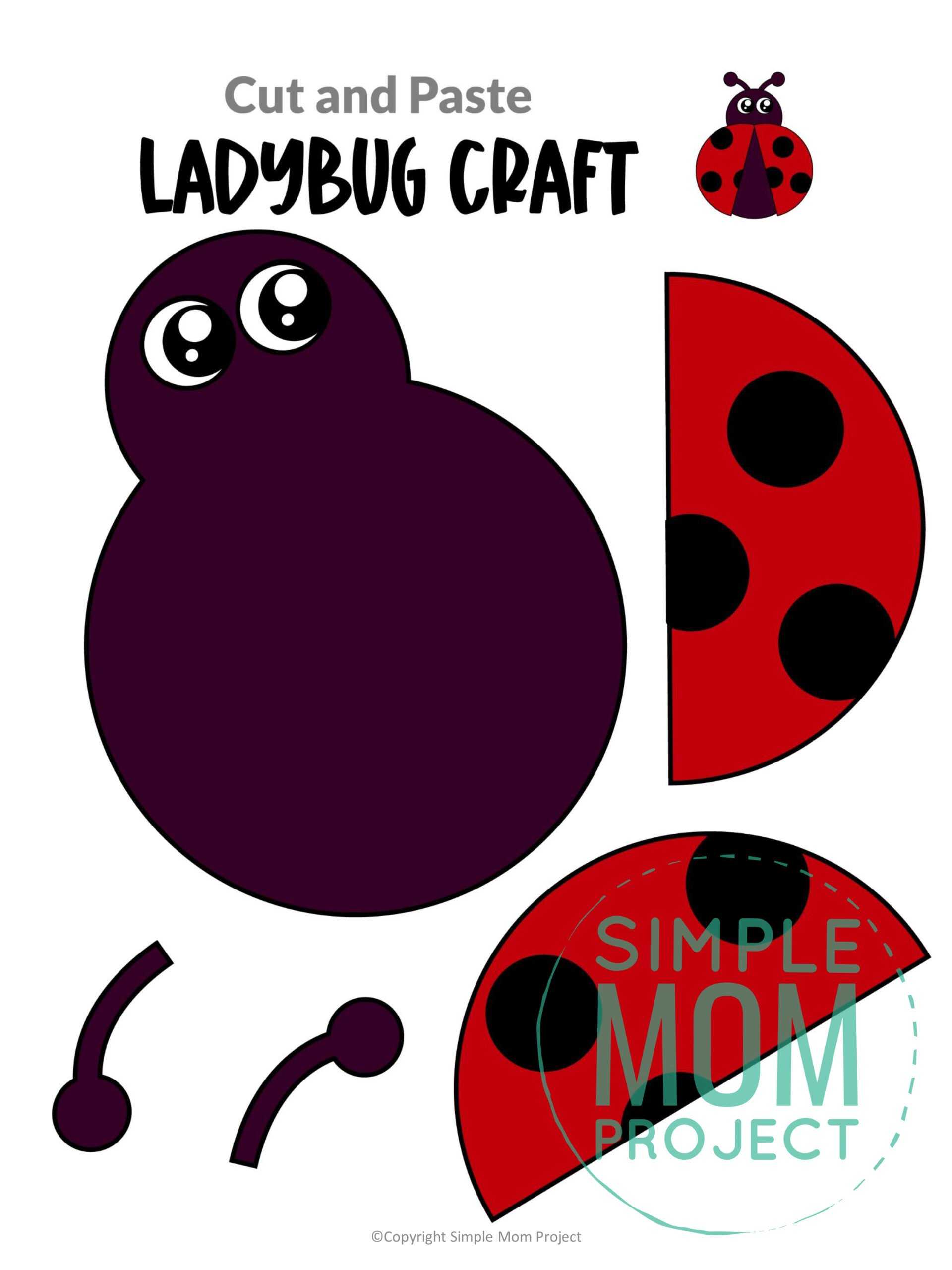 Free Printable Ladybug Craft Template – Simple Mom Project Inside Blank Ladybug Template