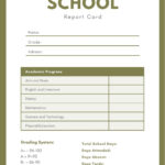 Free Printable Middle School Report Card Templates  Canva In Middle School Report Card Template