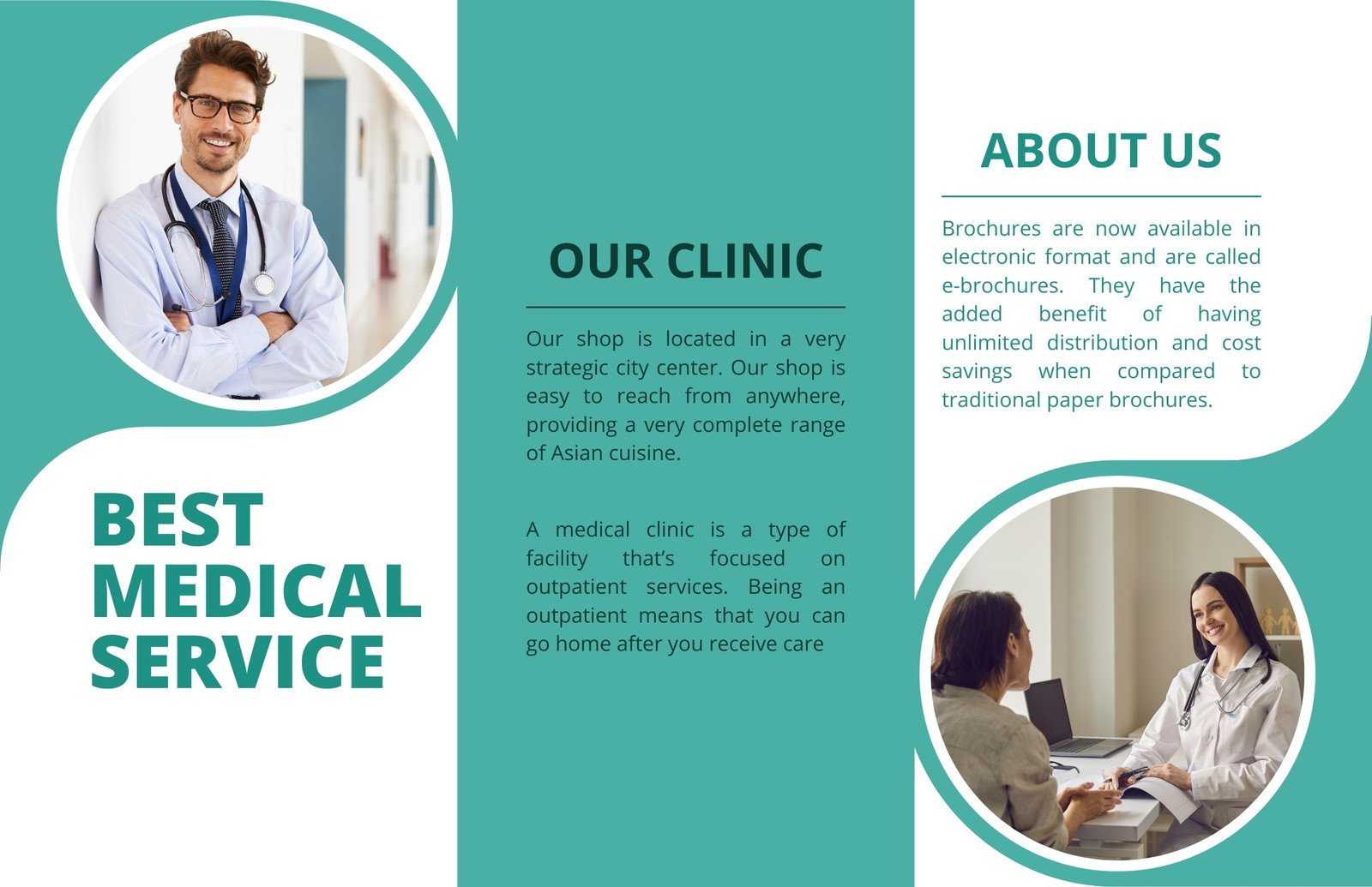 Free, Printable Professional Medical Brochure Templates  Canva Inside Medical Office Brochure Templates