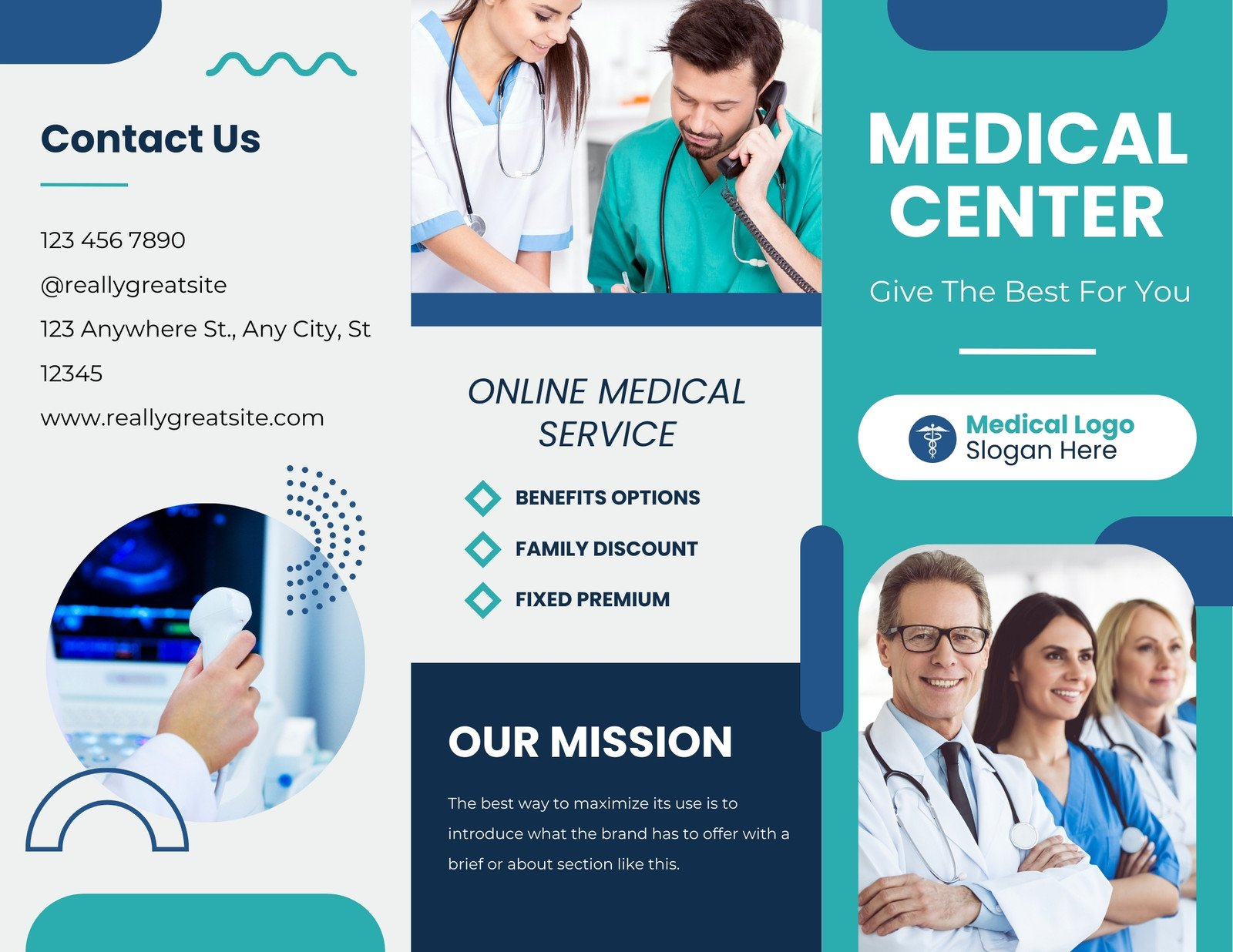 Free, printable professional medical brochure templates  Canva Pertaining To Medical Office Brochure Templates