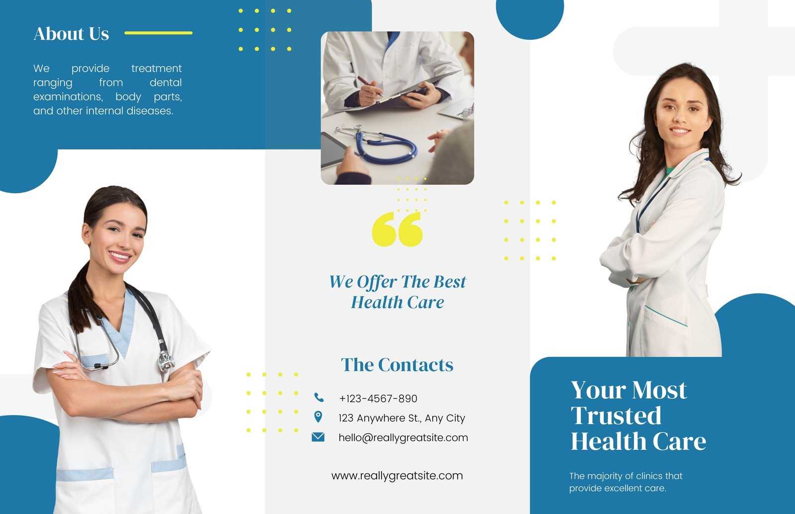 Free, printable professional medical brochure templates  Canva