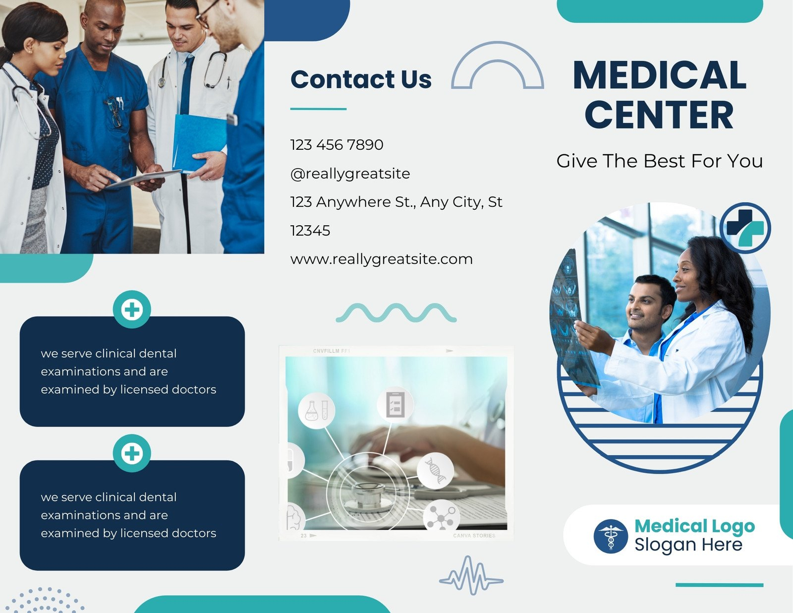 Free, printable professional medical brochure templates  Canva Within Medical Office Brochure Templates