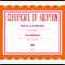 ?Free Printable Sample Certificate Of Adoption Template? Within Blank Adoption Certificate Template