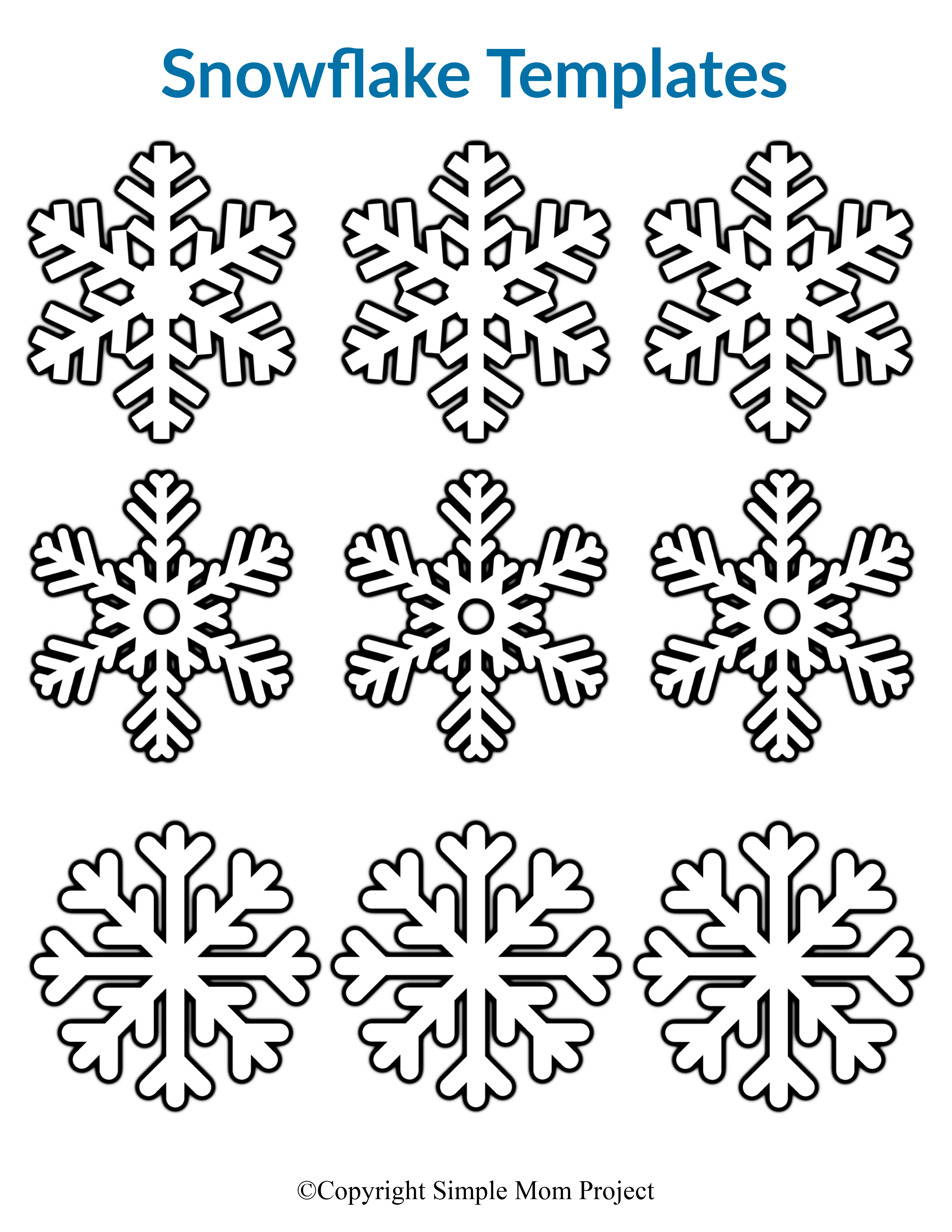 Free Printable Small Snowflake Templates - Simple Mom Project With Regard To Blank Snowflake Template