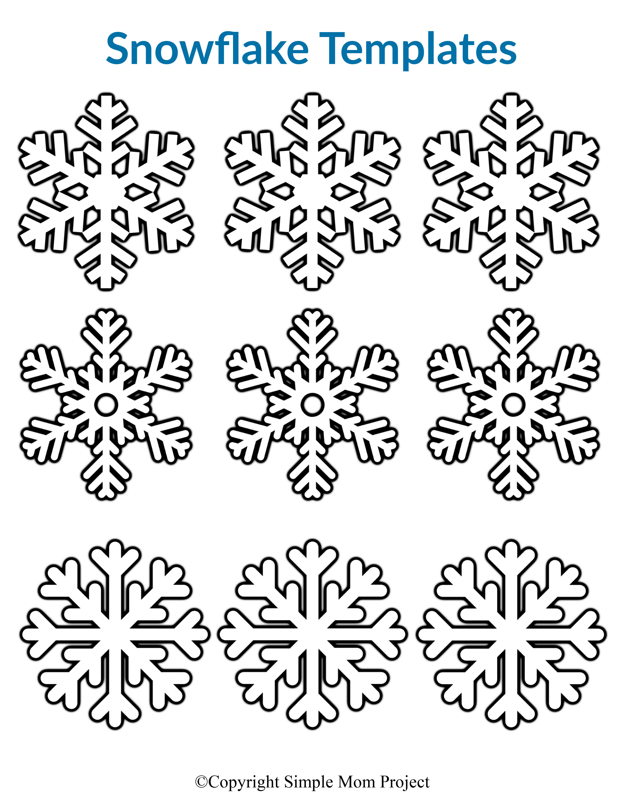 Free Printable Small Snowflake Templates – Simple Mom Project With Regard To Blank Snowflake Template