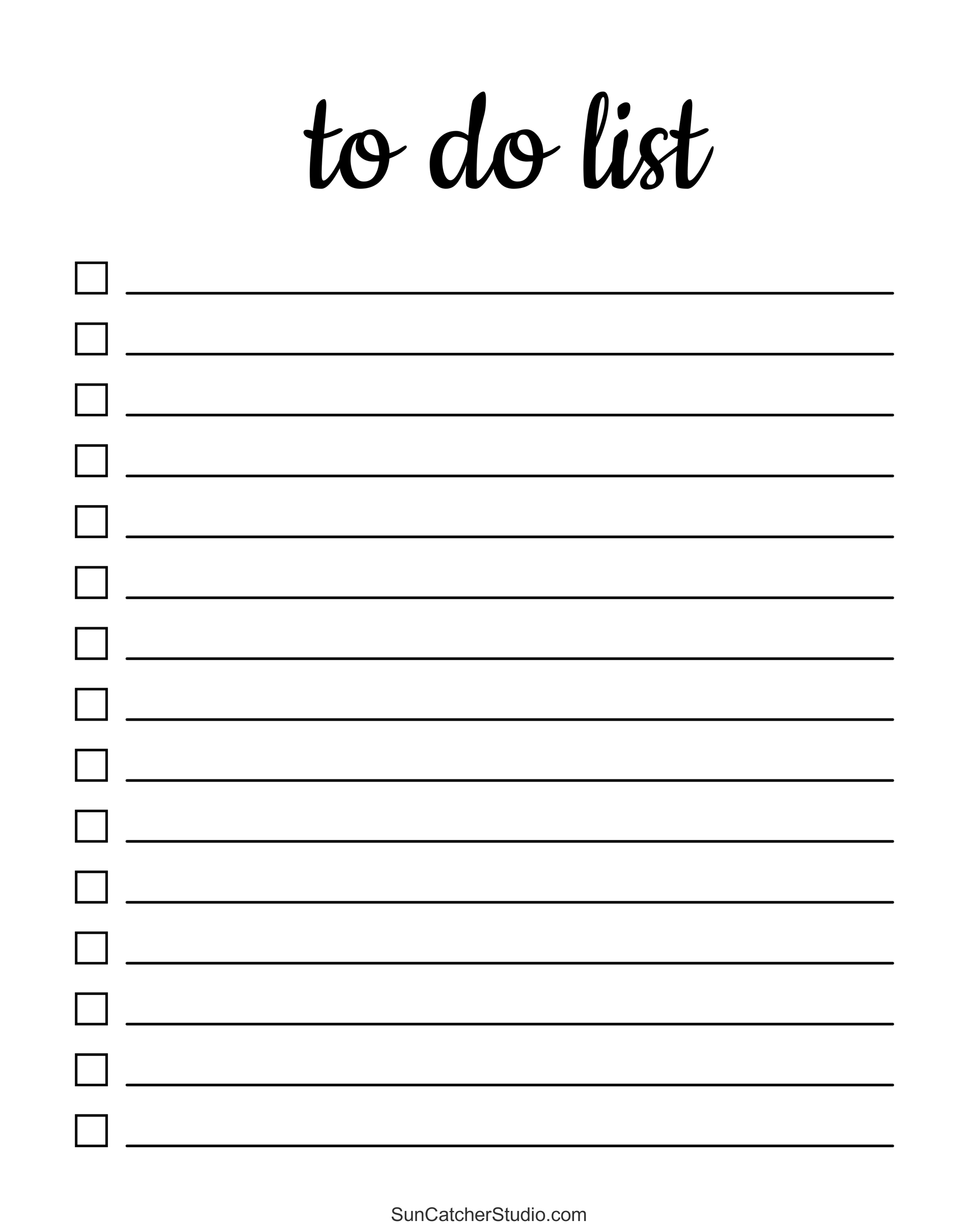 Free Printable To Do List Templates (PDF): Things To Do – DIY  In Blank To Do List Template