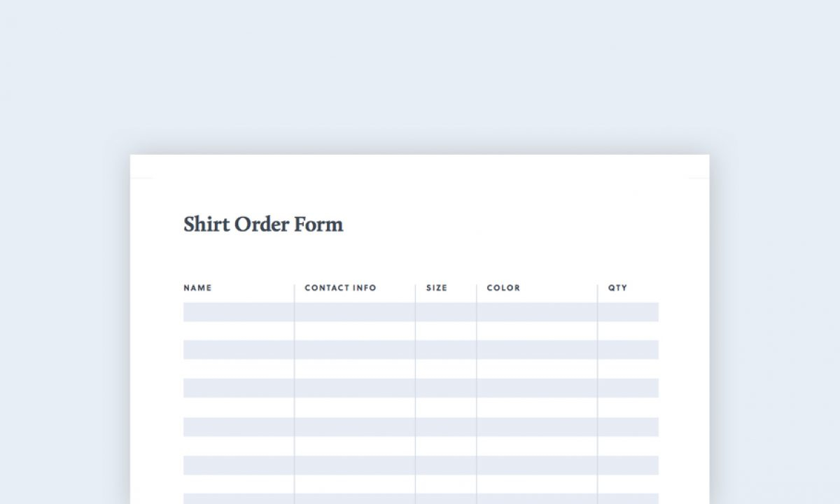 Free Printable Tshirt Order Forms, Buy Now, Factory Sale, 10% OFF  Within Blank T Shirt Order Form Template