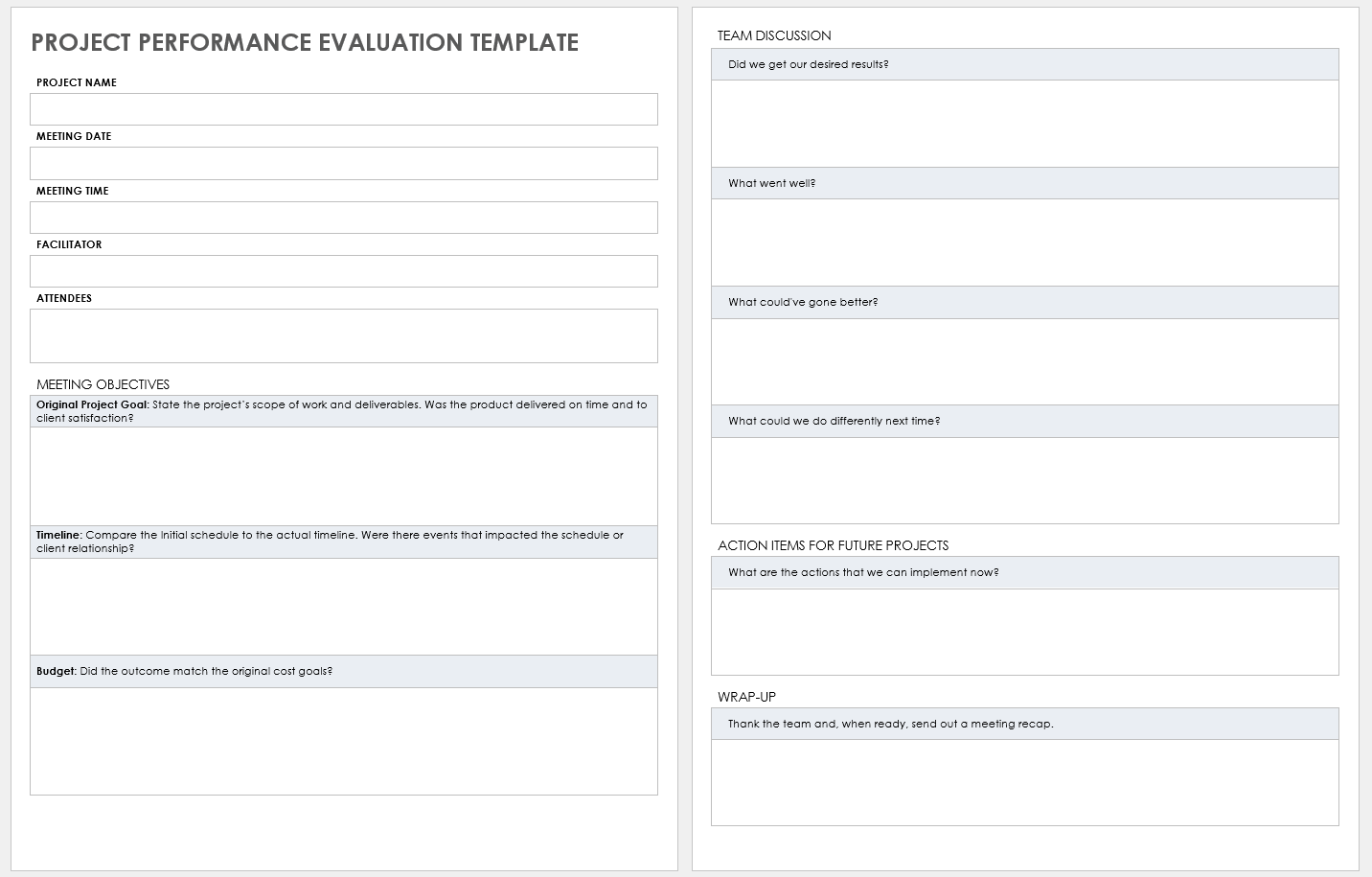 Free Project Evaluation Templates  Smartsheet