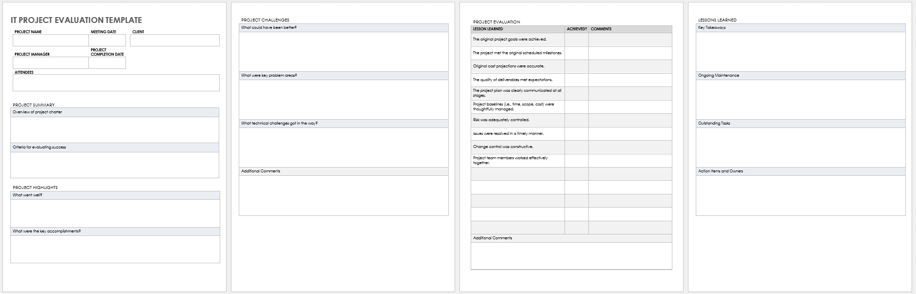 Free Project Evaluation Templates  Smartsheet Pertaining To Monitoring And Evaluation Report Writing Template