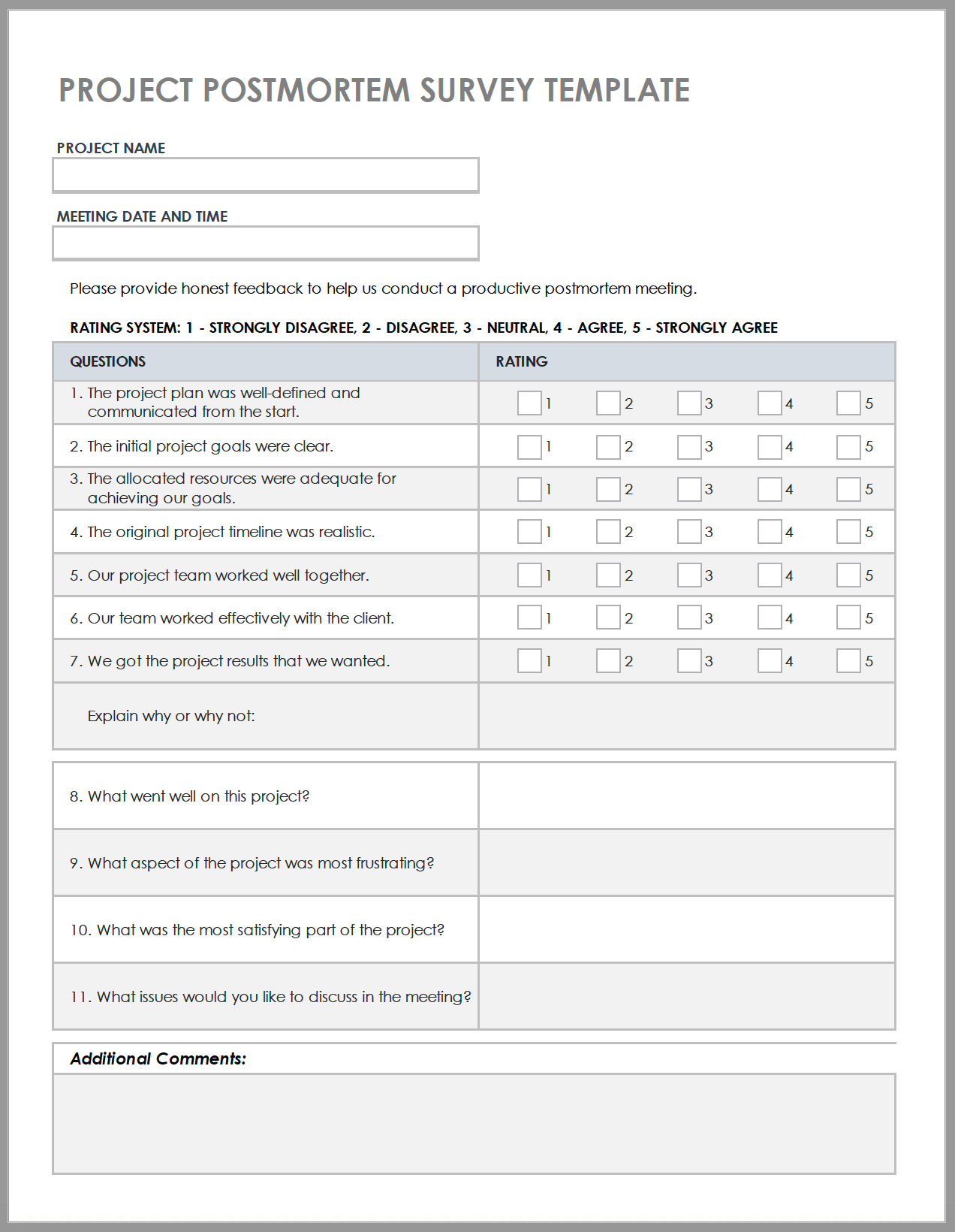 Free Project Post-mortem Templates  Smartsheet With Post Event Evaluation Report Template