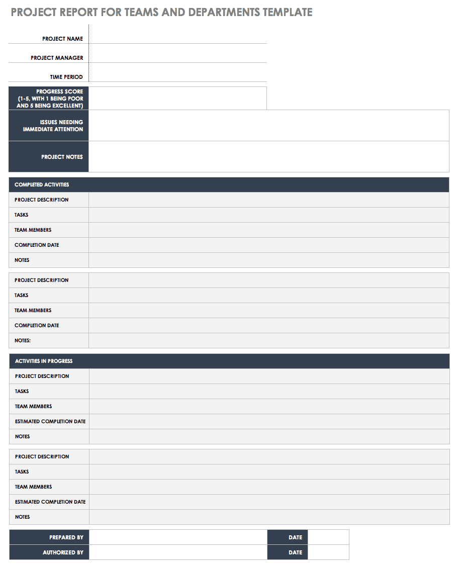 Free Project Report Templates  Smartsheet For Project Management Final Report Template