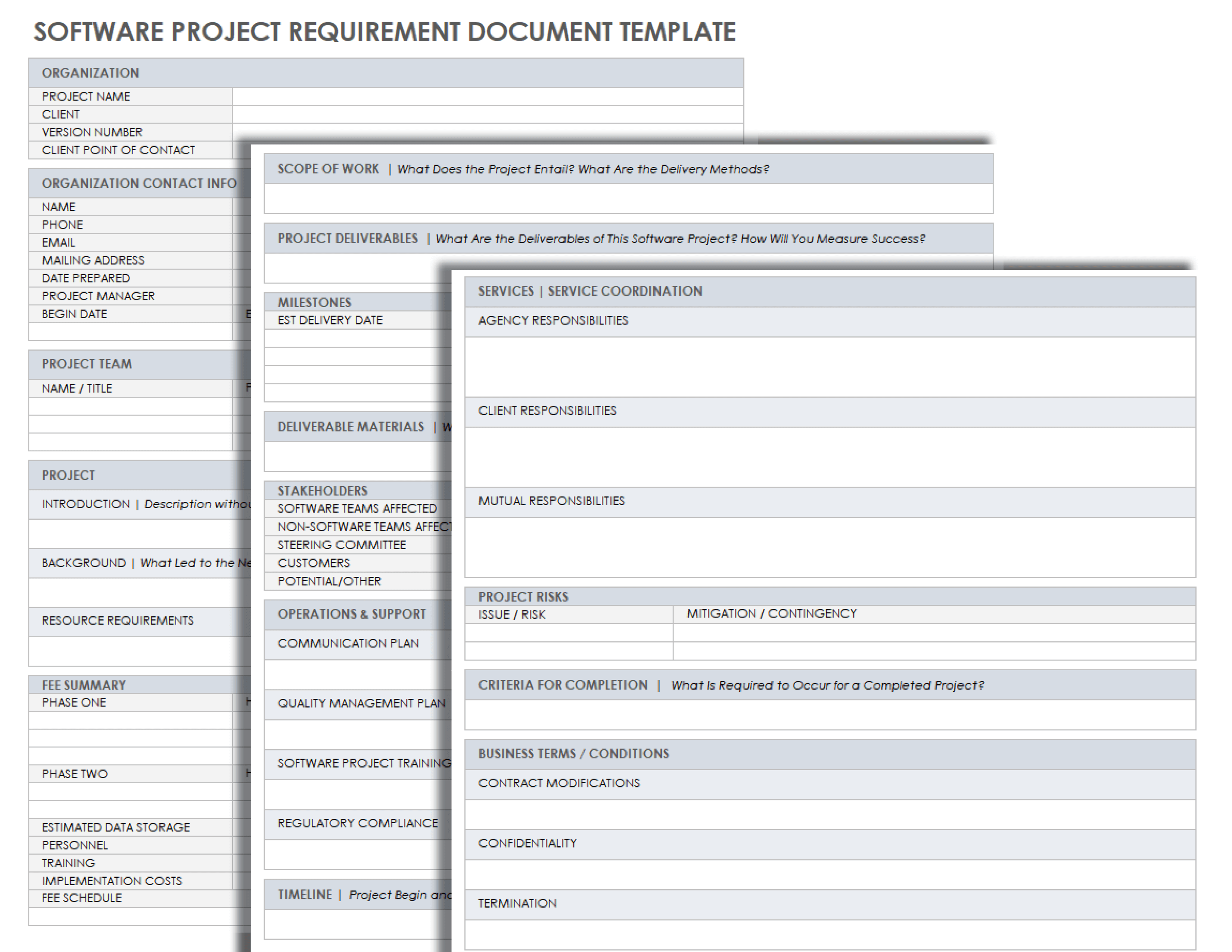 Free Project Requirement Templates  Smartsheet Intended For Report Requirements Document Template