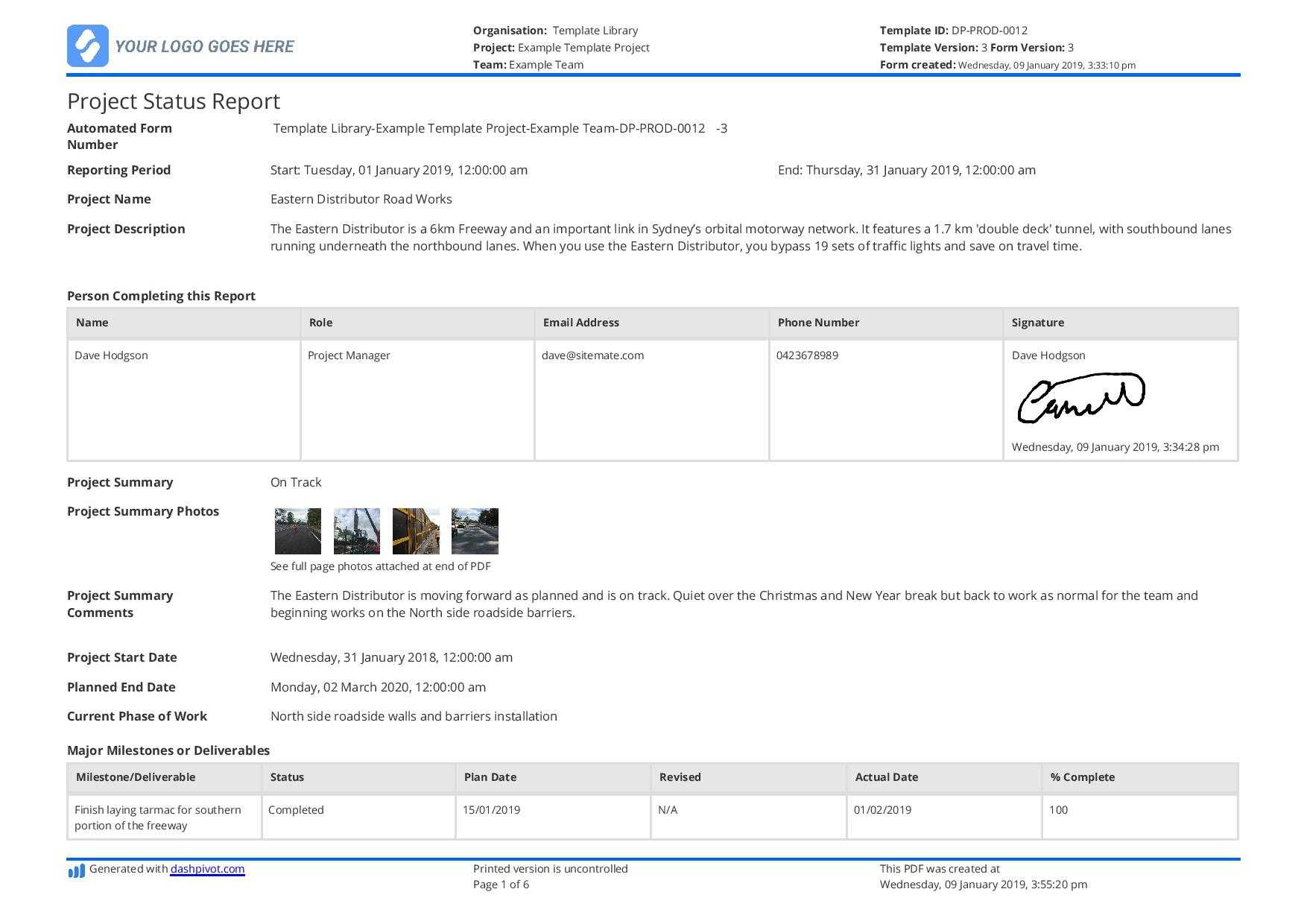 Free Project Status Report template (Better than word, excel, PPT) Pertaining To Project Status Report Email Template