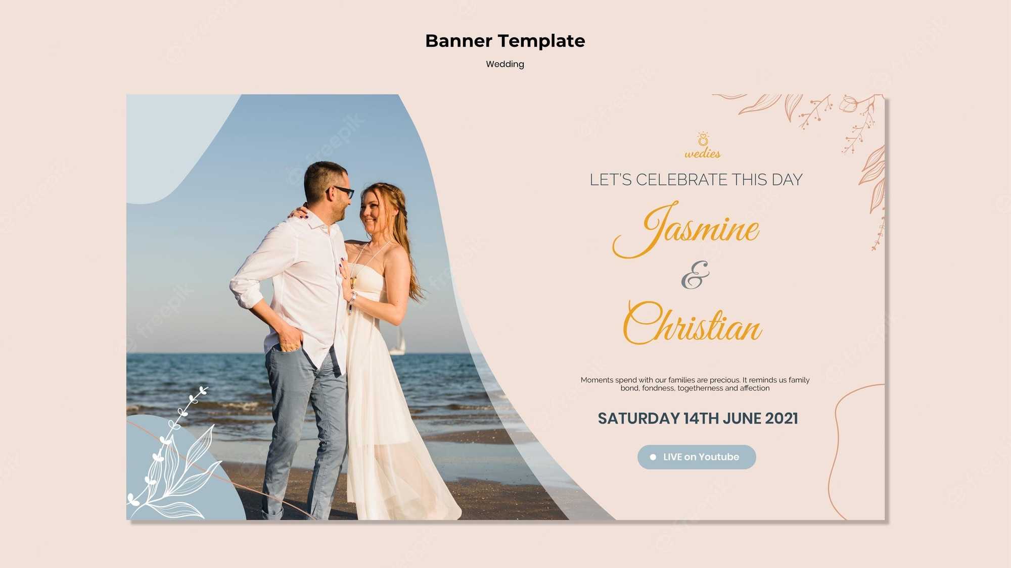 Free PSD  Banner Template For Wedding Ceremony With Bride And Groom With Bride To Be Banner Template