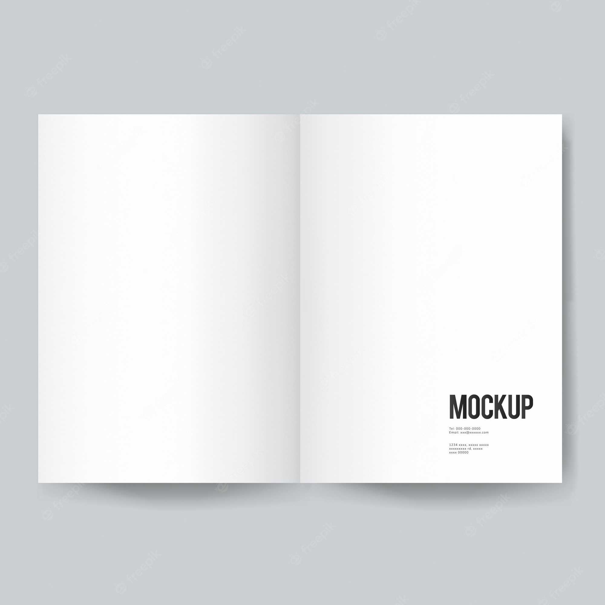 Free PSD  Blank book or magazine template mockup For Blank Magazine Template Psd